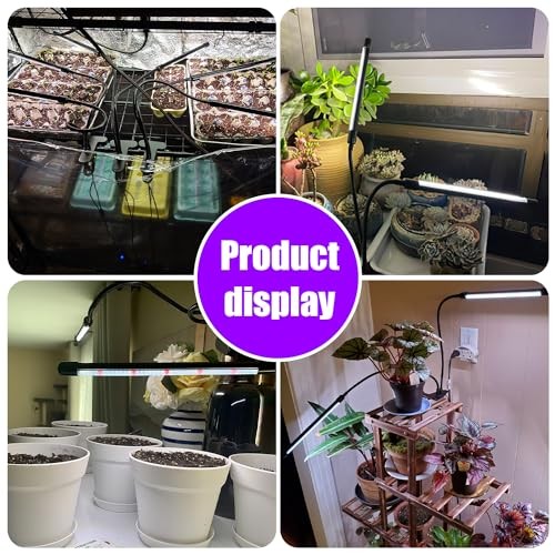 Grow Lights Upgrade 168 LEDs Clip Plant Lights for Indoor Plants, 2 Head 2 Pack