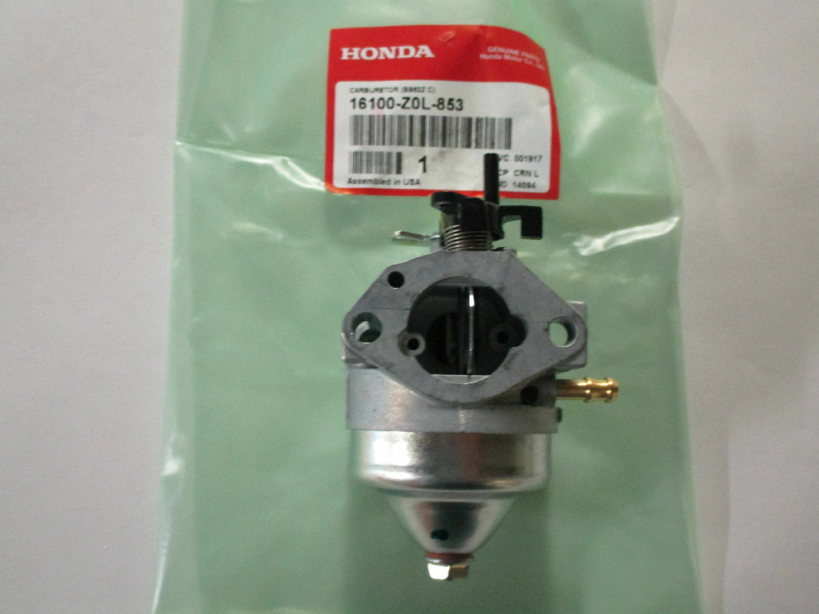 Genuine Honda 16100-Z0L-853 Carburetor Fits GCV160A GCV160LA GCV160LAO OEM