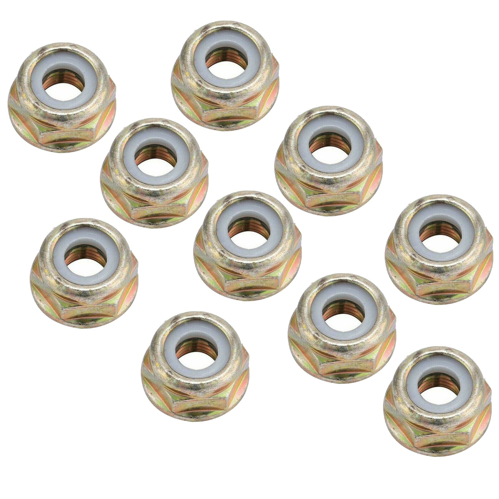 10Pcs Univesal Metal M10 x 1.25 LH Thread Blade Nuts Kit For Trimmer Mower e