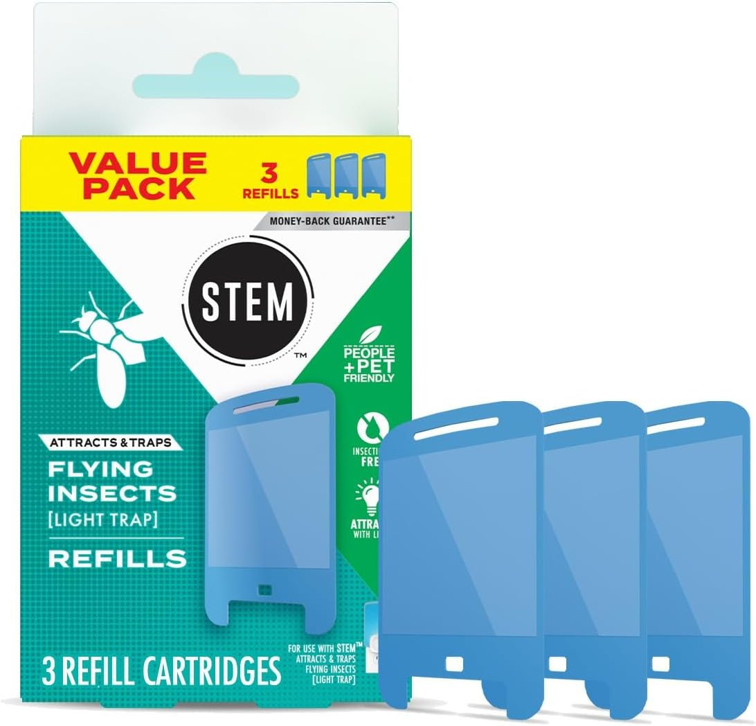 STEM Light Trap Refill Cartridges, Indoor Fruit Fly Trap, Effective White