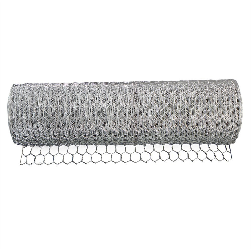 24In×100FT Chicken Wire Fencing Mesh Metal Floral Wire Fence Roll 1″ Hole Sliver
