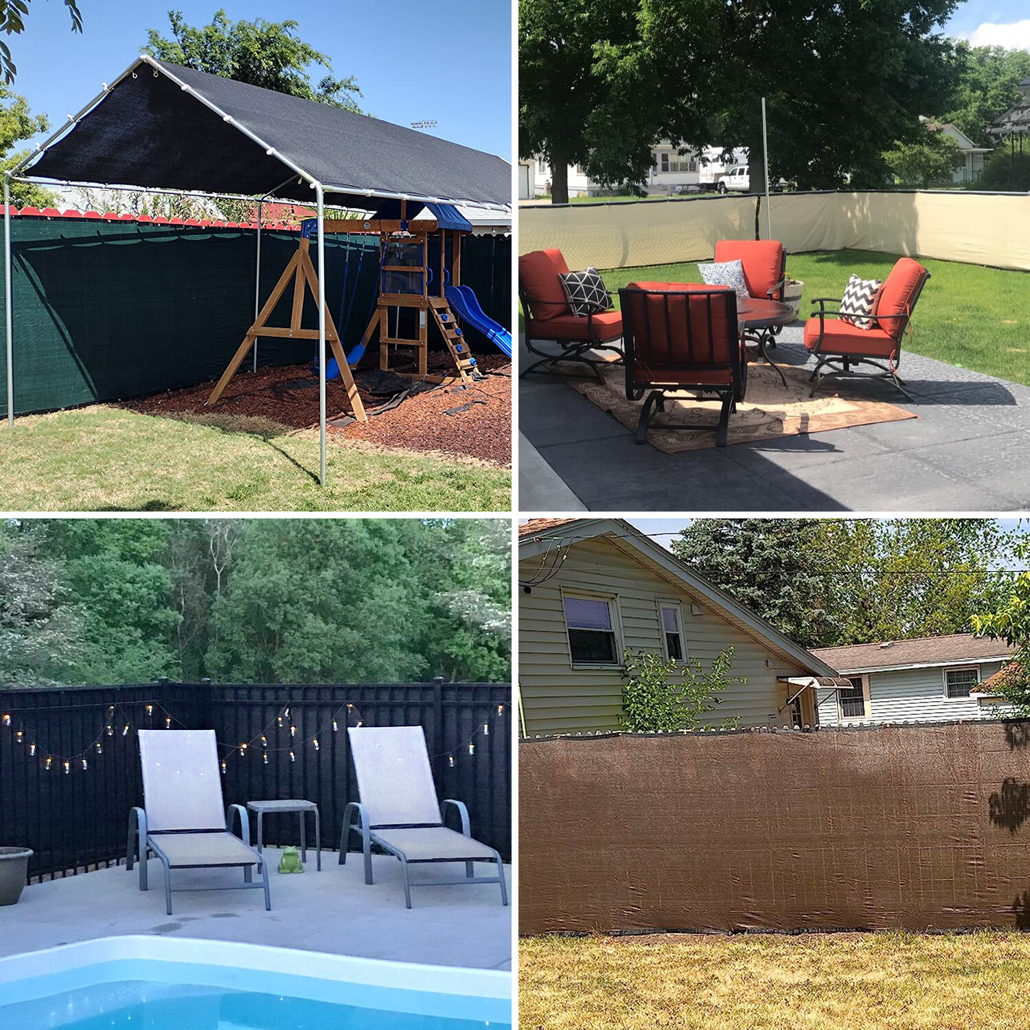 Customize 8ft Tall Brown Privacy Screen Fence Windscreen Mesh Shade Cover Yard