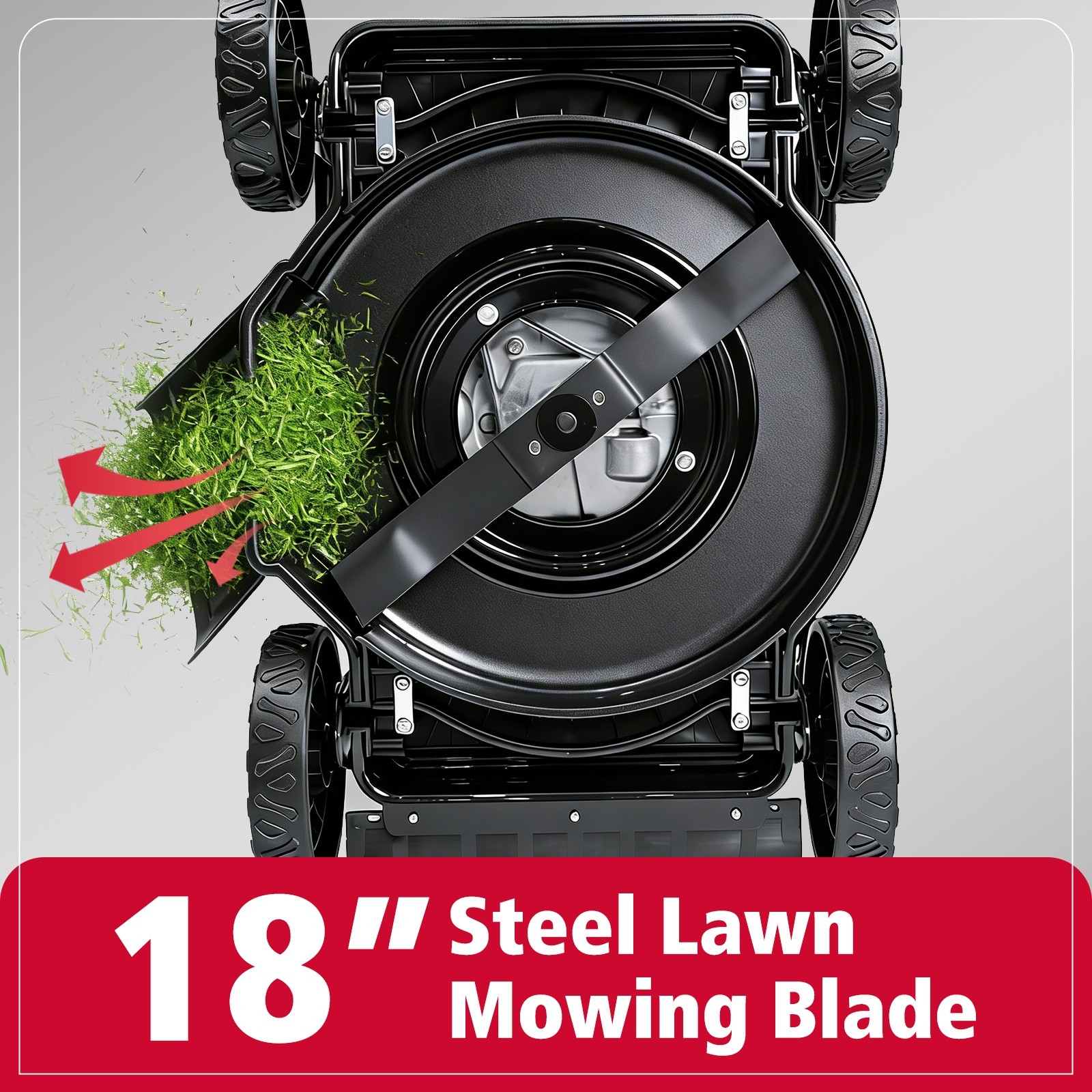 PowerSmart 18″ Gas Push Lawn Mower, 144cc, 2-in-1 Mulching & Side Discharge, New