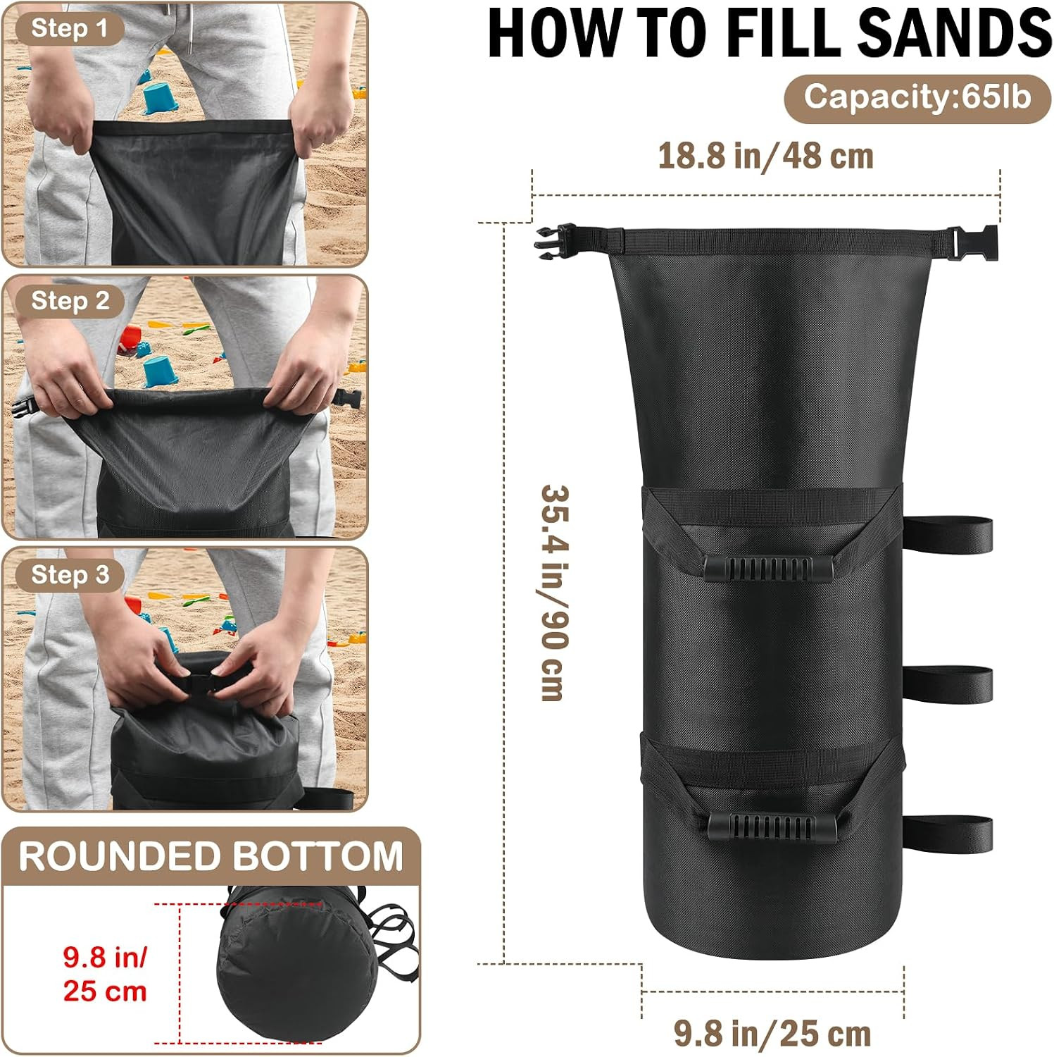 300 LBS Large Canopy Weight Sand Bags Set of 4, Heavy Duty Sandbags for Canopy