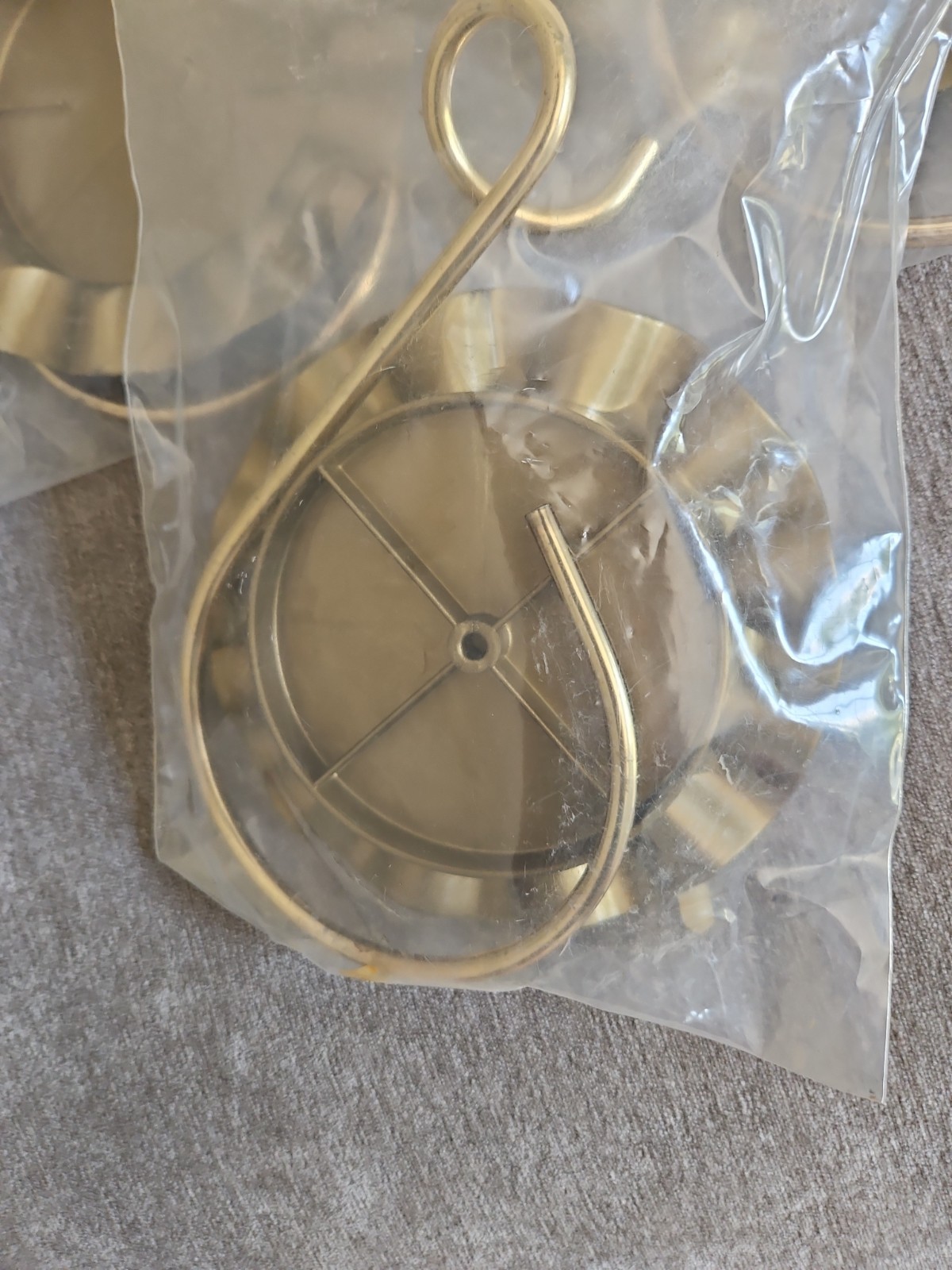 Vintage 70s Quaker Pole Plant Accessory Lot Of 4 Plant Holder Gold Tone NIB