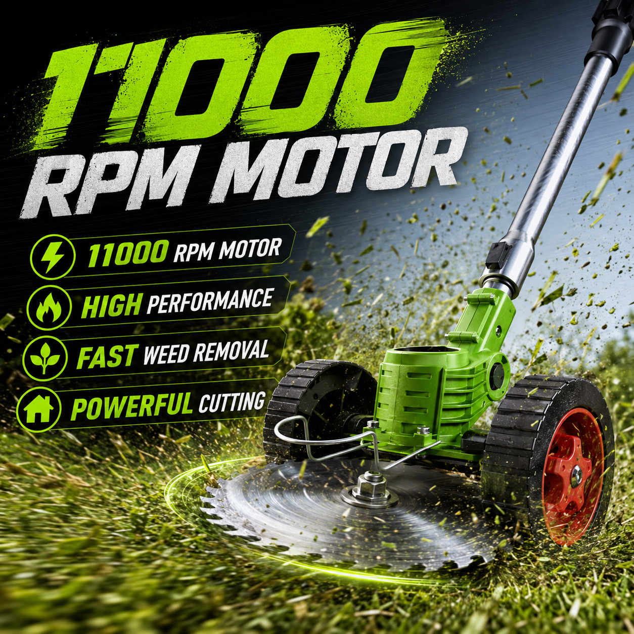 Electric Cordless Weed Wacker 11000RPM Grass Trimmer Lawn Edger w/ Batteries New
