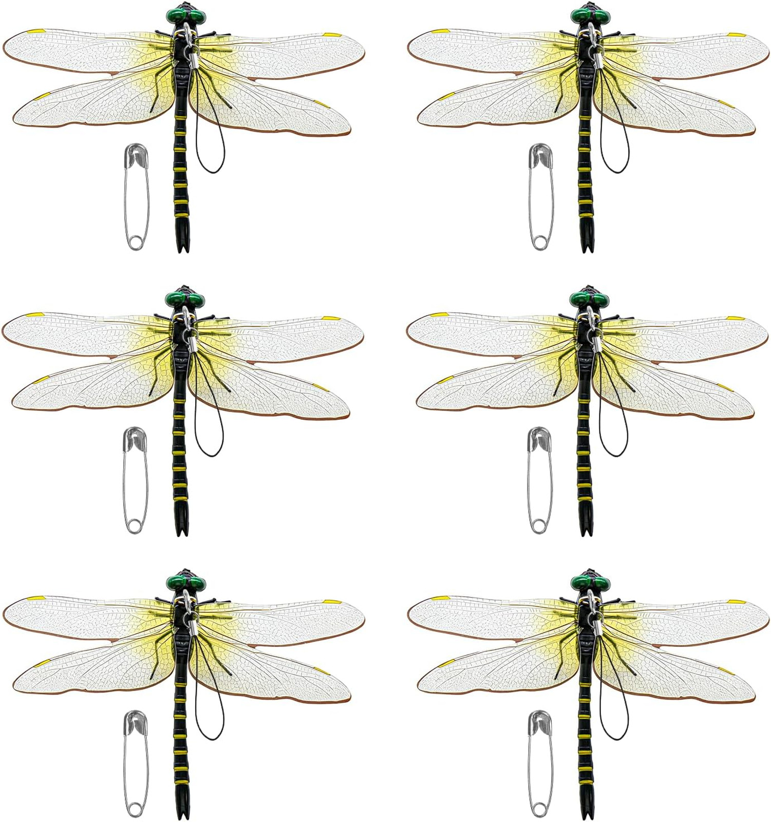 6 Pack Dragonfly Clips, Lifelike Garden Stakes for Yard Patio Decorations