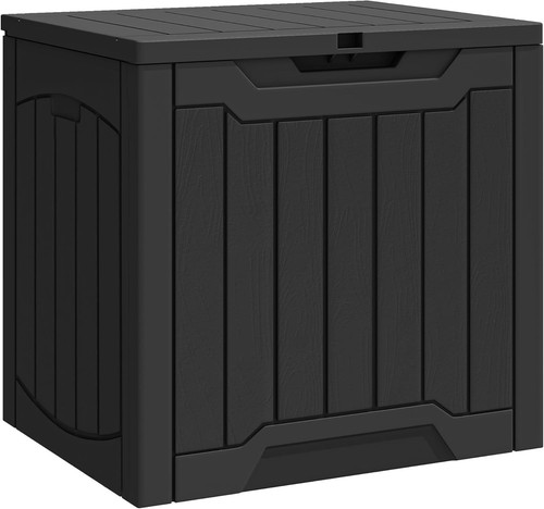 YITAHOME Outdoor Resin Storage Box 31 Gal, Water-resistant 31 Gallon, Black