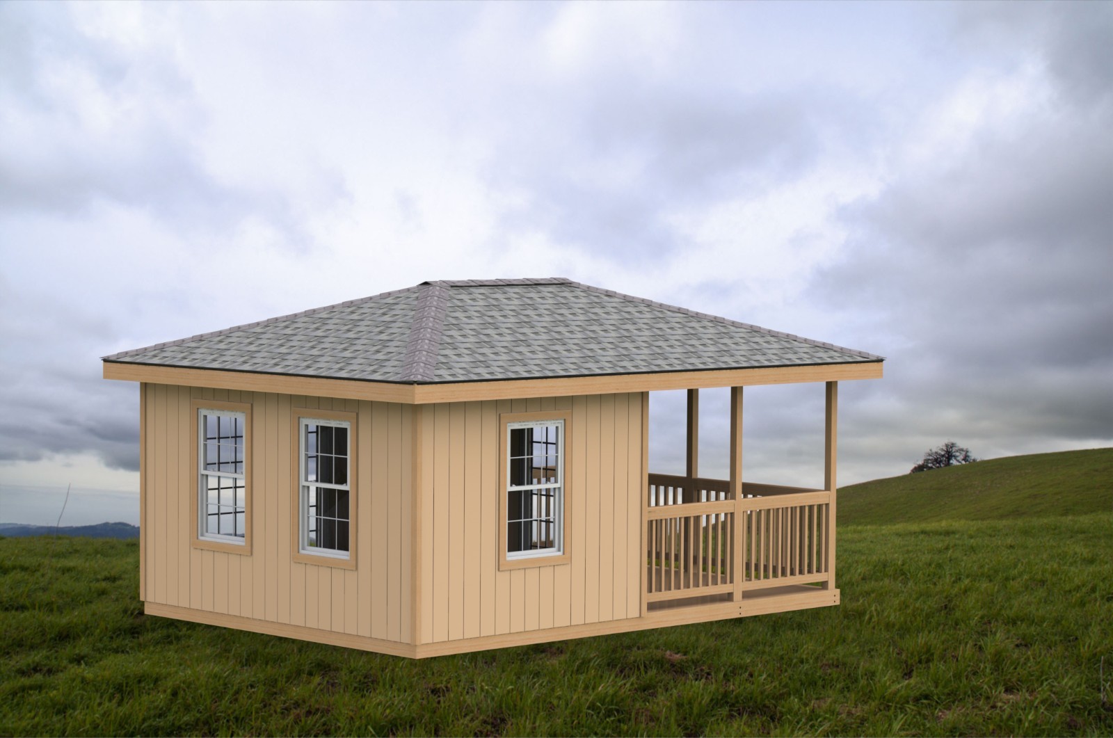 14′ x 20′ Partially Enclosed Gazebo/Man Cave/She Shed Hip Roof Building Plans
