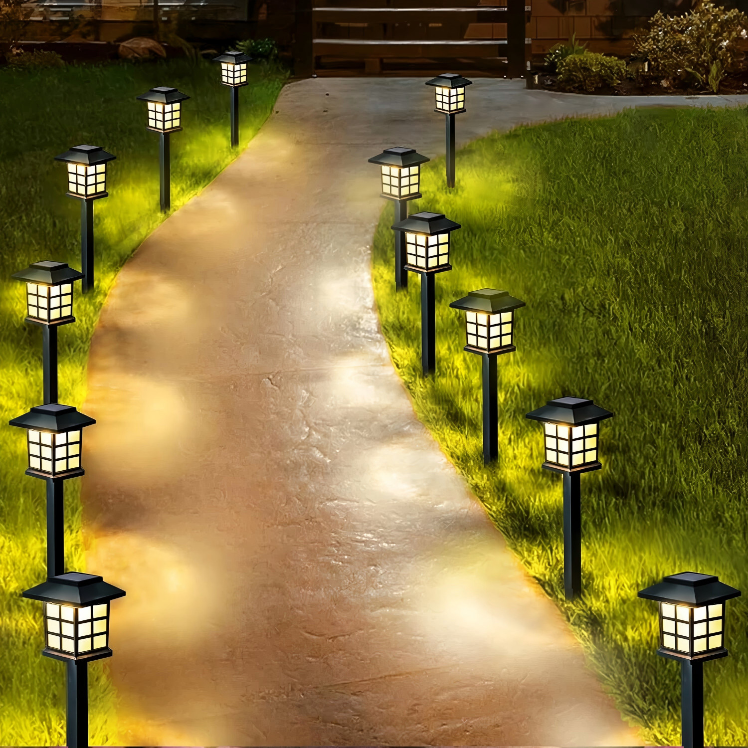 12 Pack Solar Pathway Lights Outdoor LED Garden Yard Patio Landscape Decor Lamp