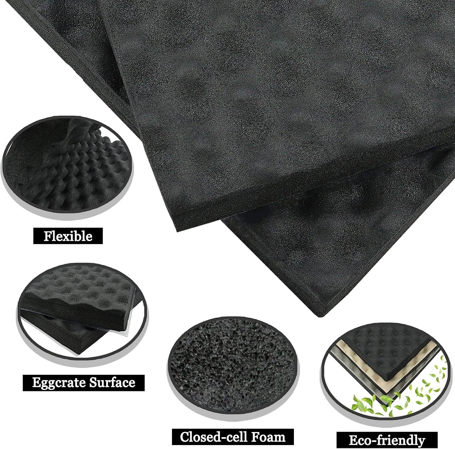Soundproofing Closed Cell Foam – 2 Pack Self-Adhesive 16” X 12” X 1.8” Thicke