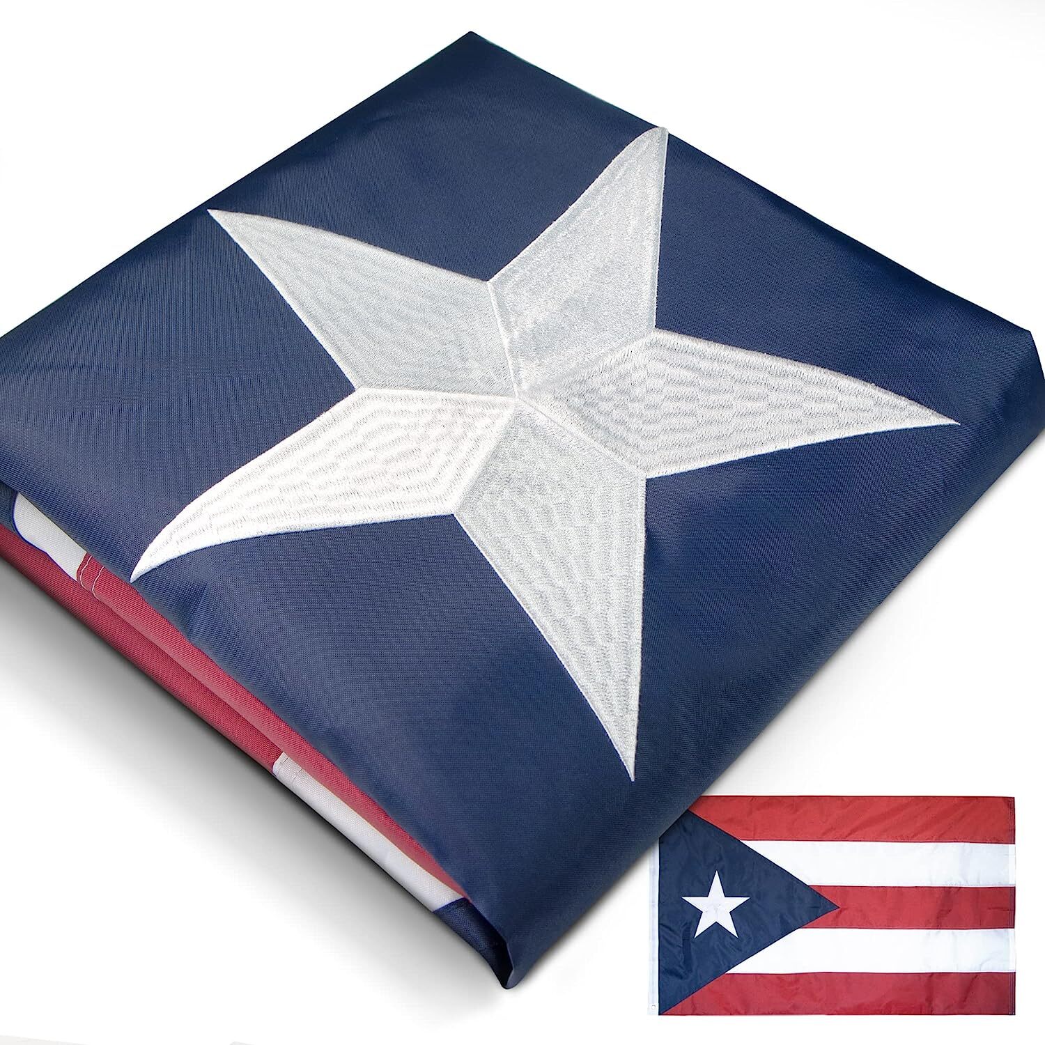 Anley Everstrong Embroidered Puerto Rico Flag Puerto Rican PR Banner 3×5 Ft