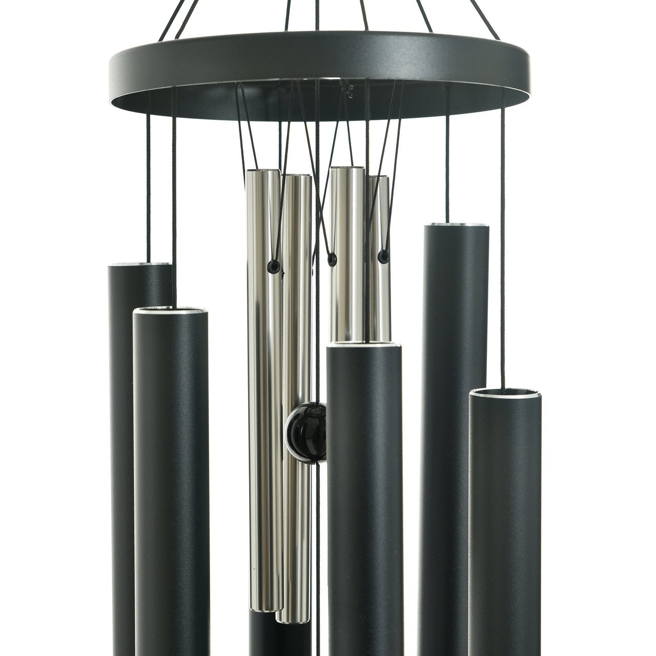 Stylecraft Large Double Wind Chimes Black Powder Coated Aluminum & Steel – NEW