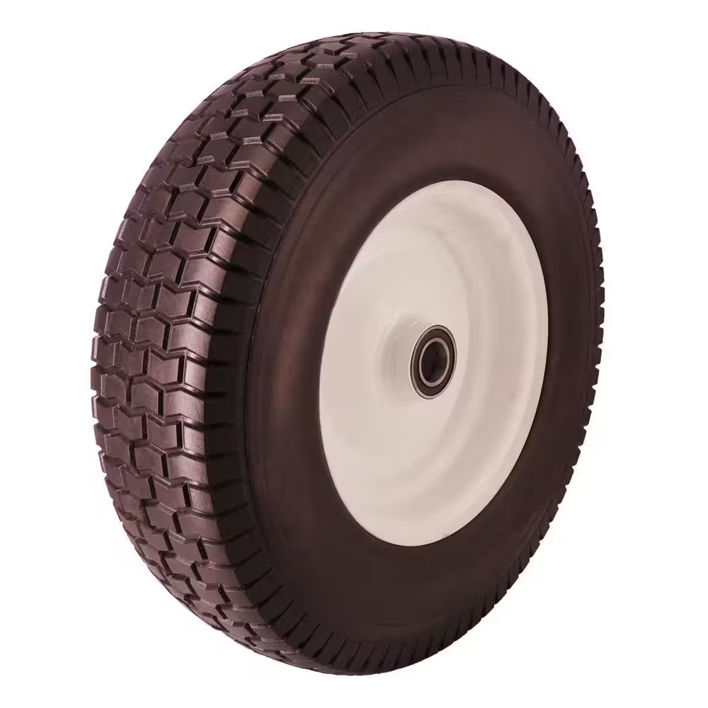 16 In. X 5.00-8 In. Flat Free Replacement Wheels with Turf Tread, 1.0 In. Bore S