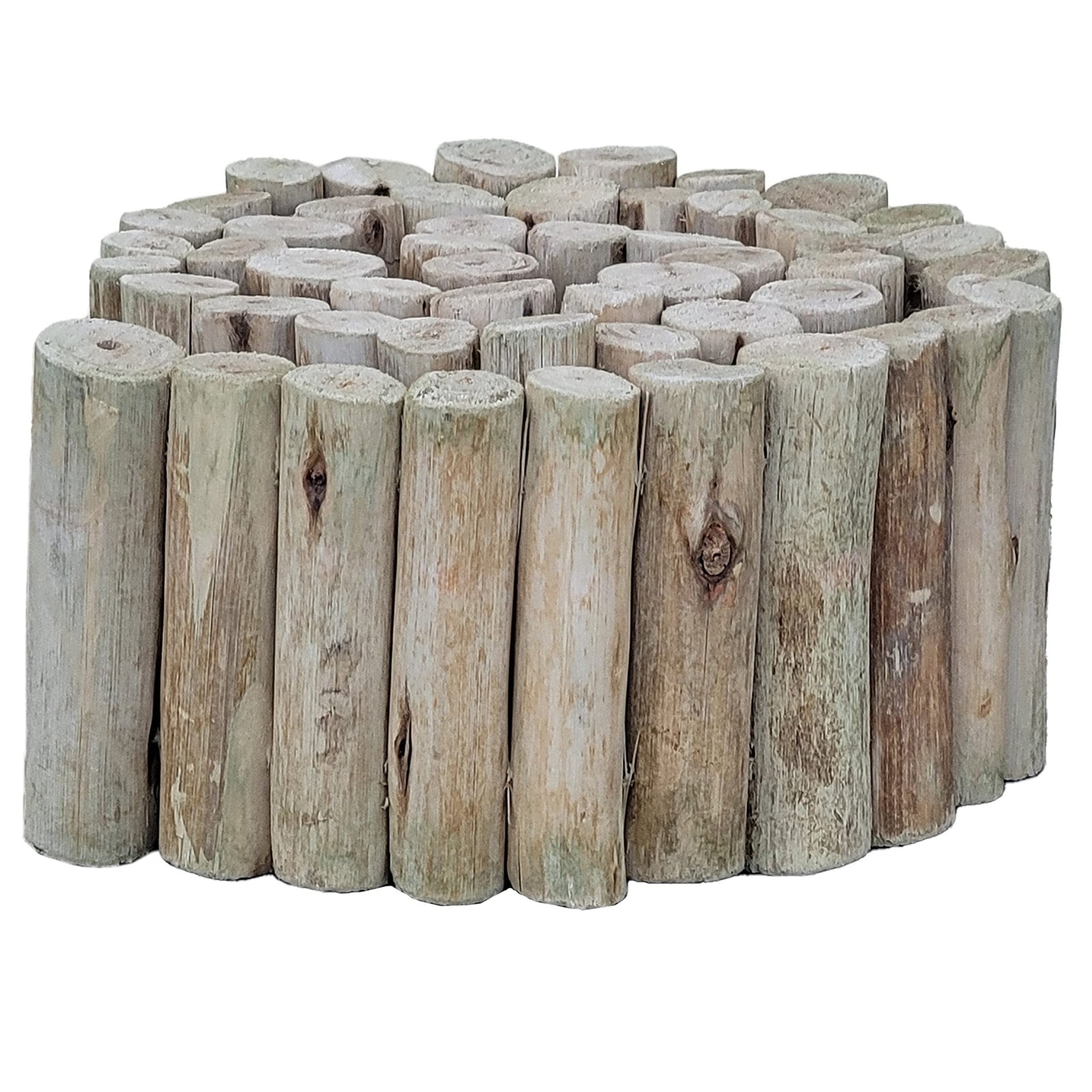 FOREVER BAMBOO Natural Eucalyptus Wood Solid Log for Garden Edging Lawn Lands…