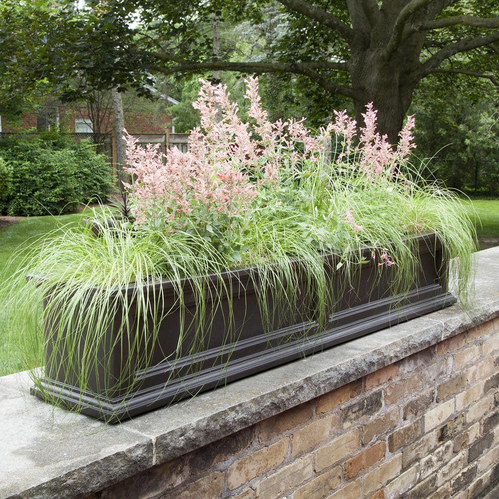 Fairfield 60 in. x 11 in. Self-Watering Espresso Polyethylene Window Box