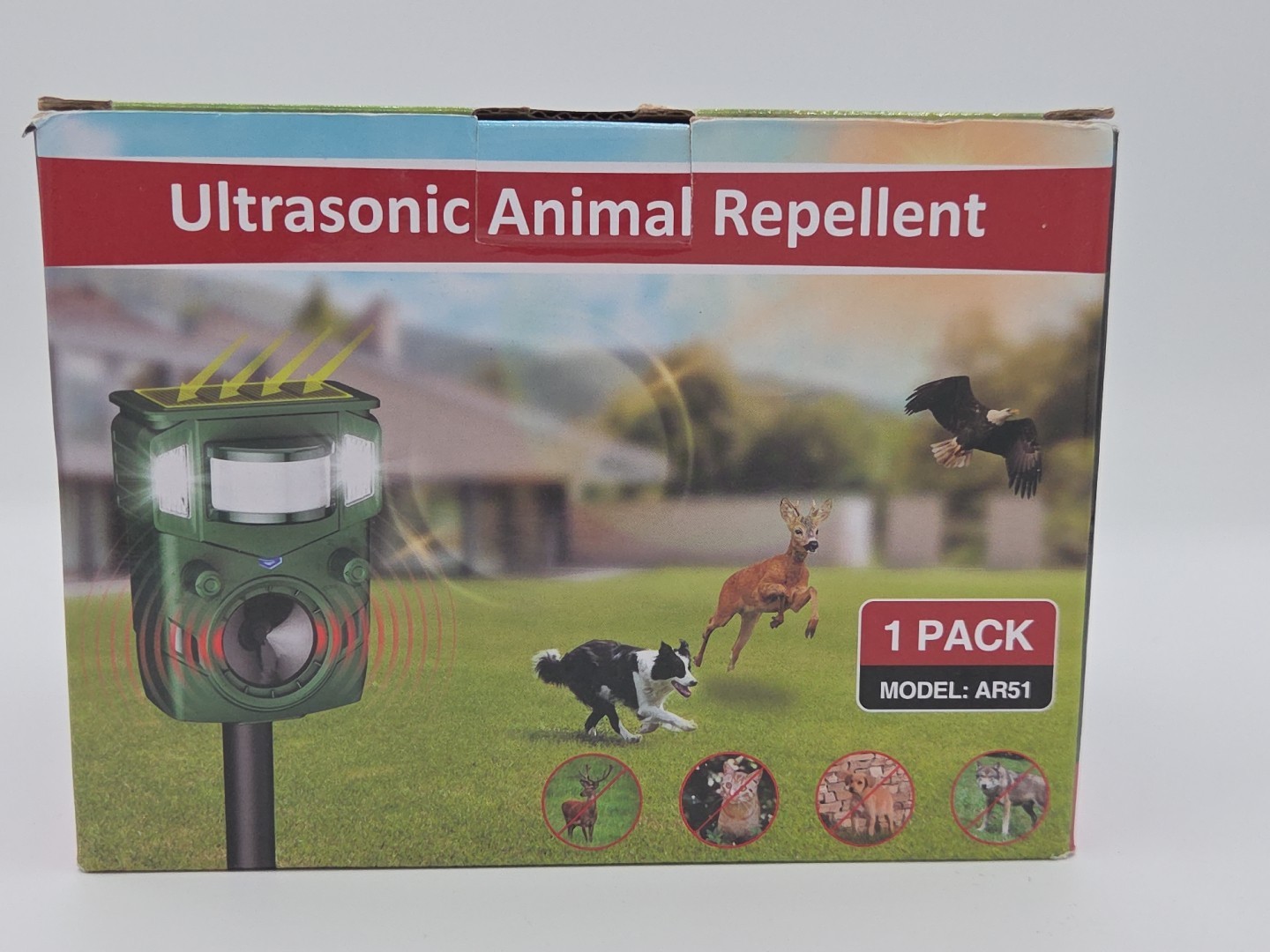 Solar Ultrasonic Animal Repellent Outdoor, Squirrel Deer Repellent Devices…