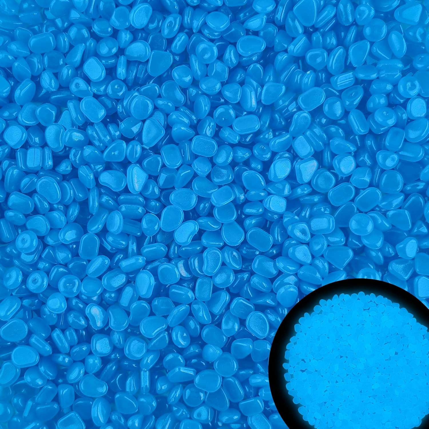 1000pc Glow in The Dark Blue Stones Blue Rocks for Garden Luminous Pebbles Glow