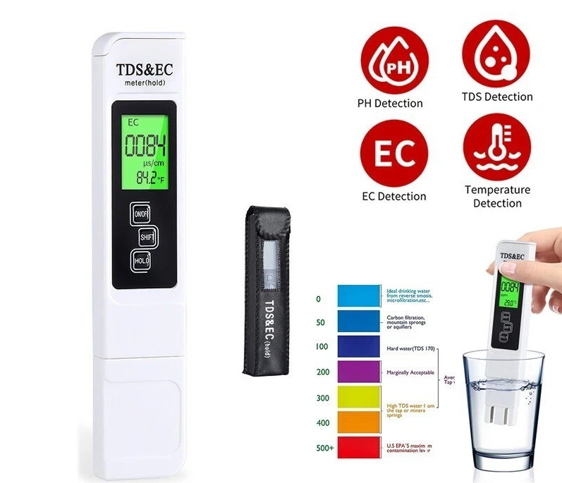 TDS Meter Digital Tester Water Quality Testing Kits for Drinking Water 0-9990ppm