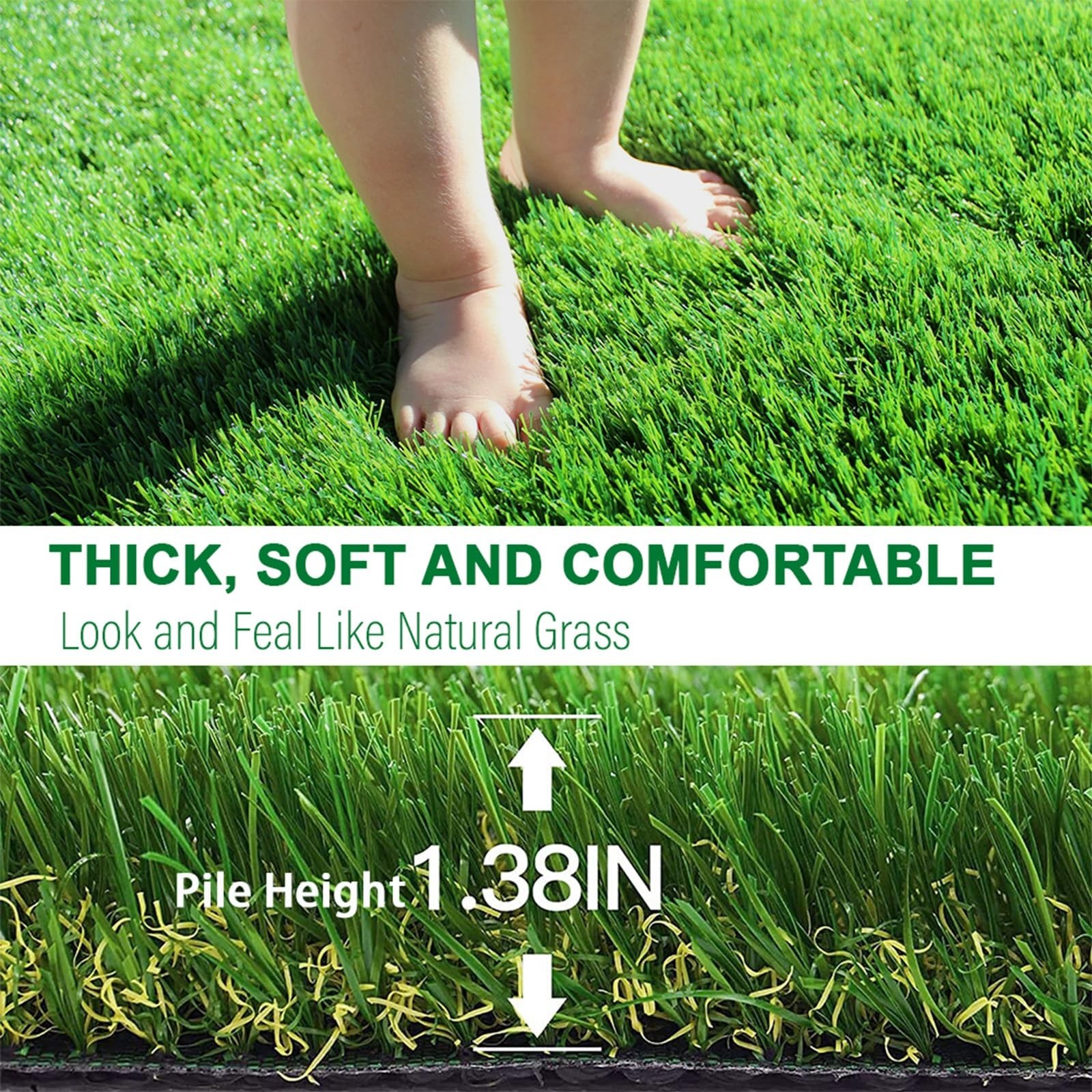 NINXANG Artificial Grass Astroturf Rug 6FTx10FT(60 Square FT) Fake Grass Pet