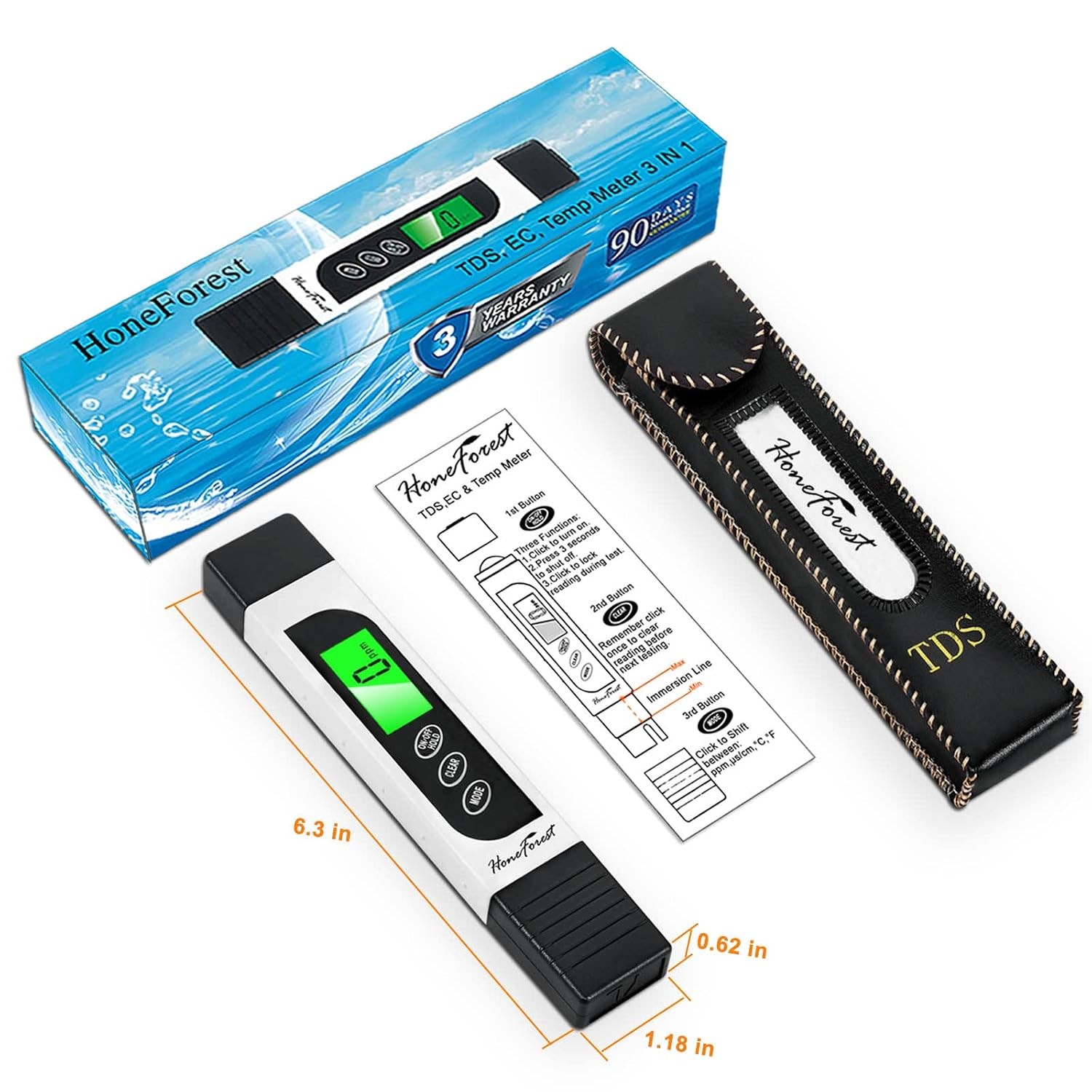 Digital Water TDS Meter EC Temperature Tester Water Quality Testing Device