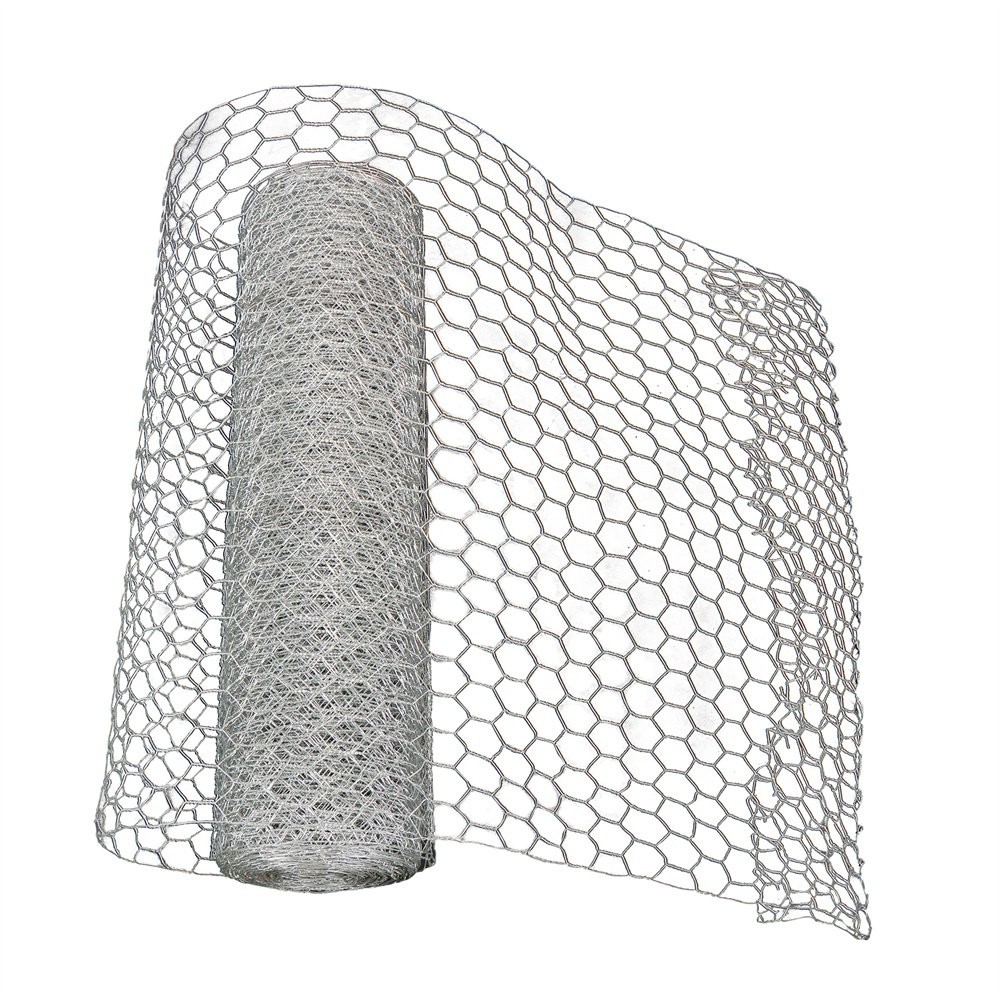24In×100FT Chicken Wire Fencing Mesh Metal Floral Wire Fence Roll 1″ Hole Sliver