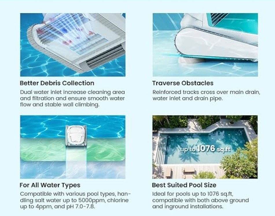NIB Chasing Hydro 3 Cordless Pool Cleaner 200 mins Runtime Robot Vacuum Inground