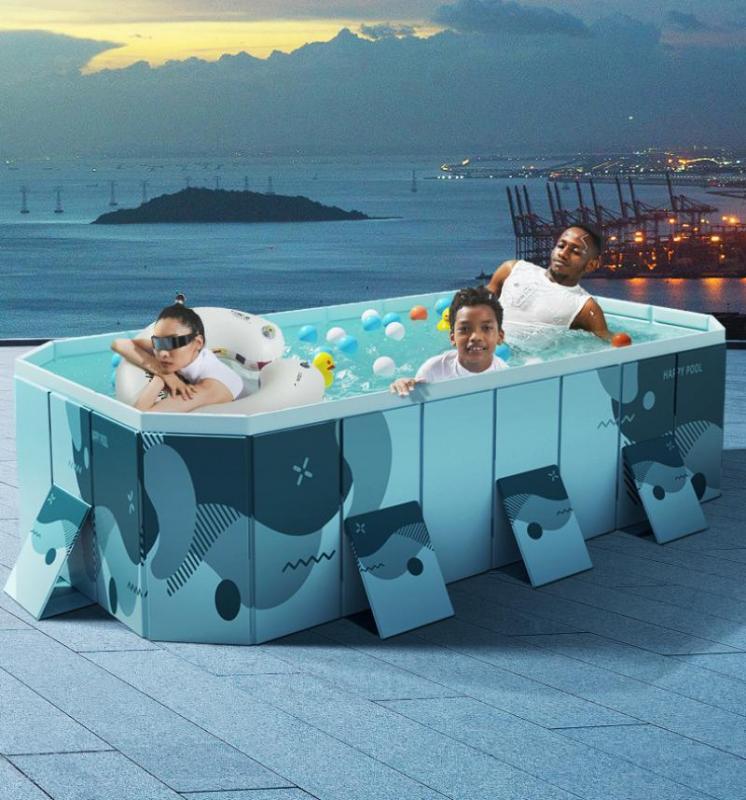 Foldable Rectangular Family Inflatable Swimming Pool for Kids Adults Pool 3M