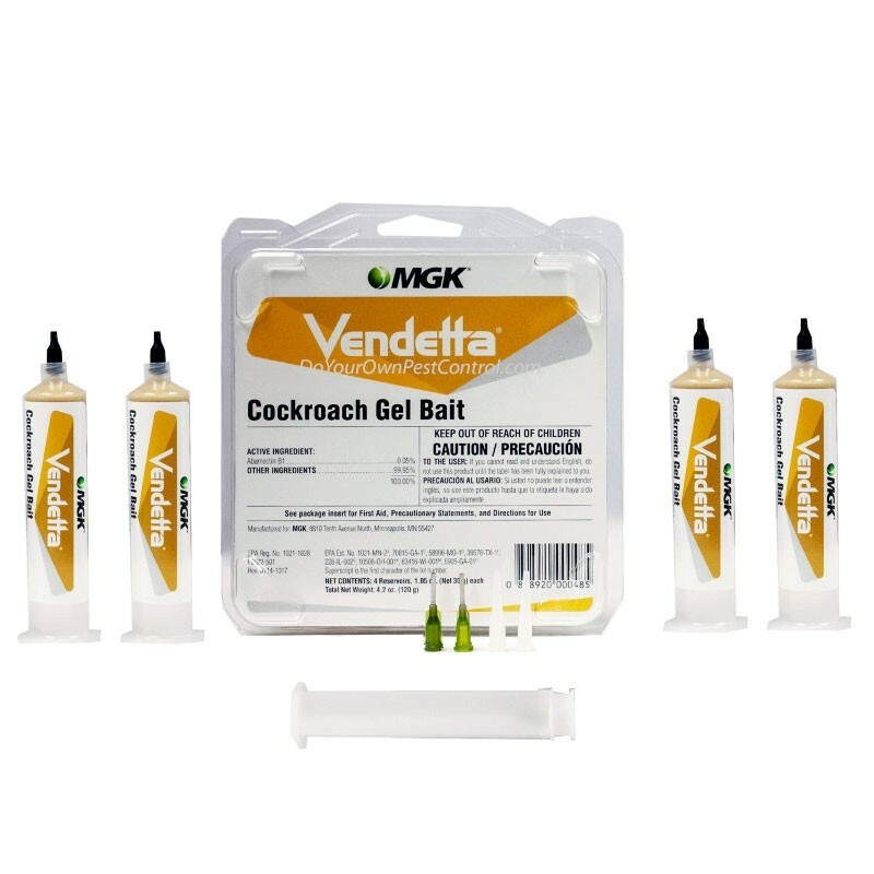 Vendetta Cockroach Bait Gel ( 4 Tubes + Plunger + Tip ) Kills Roaches