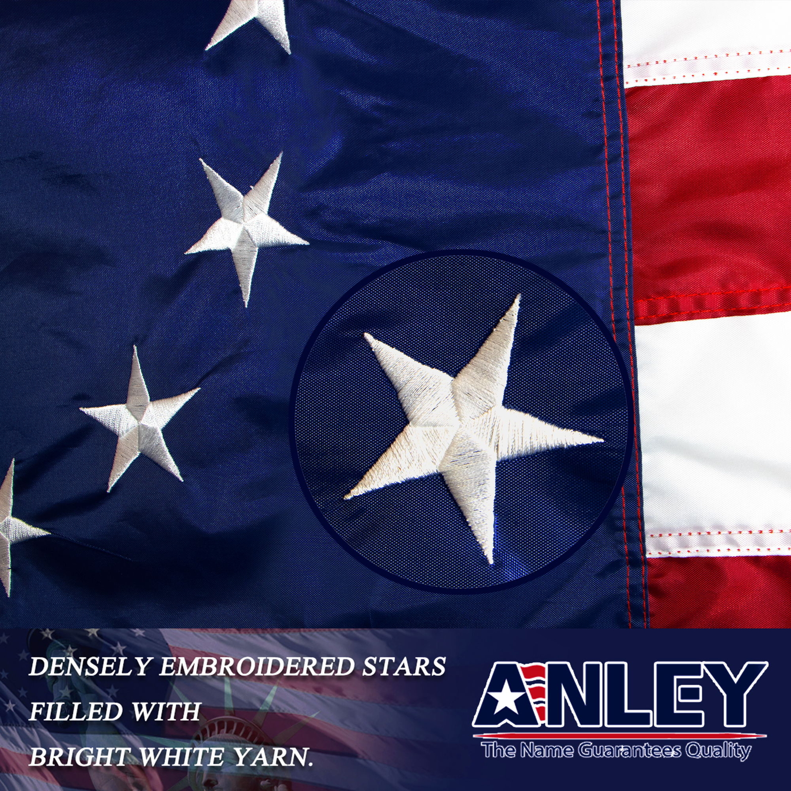 Anley EverStrong 3×5 Ft Betsy Ross American US Flag Embroidered Patriotic Banner
