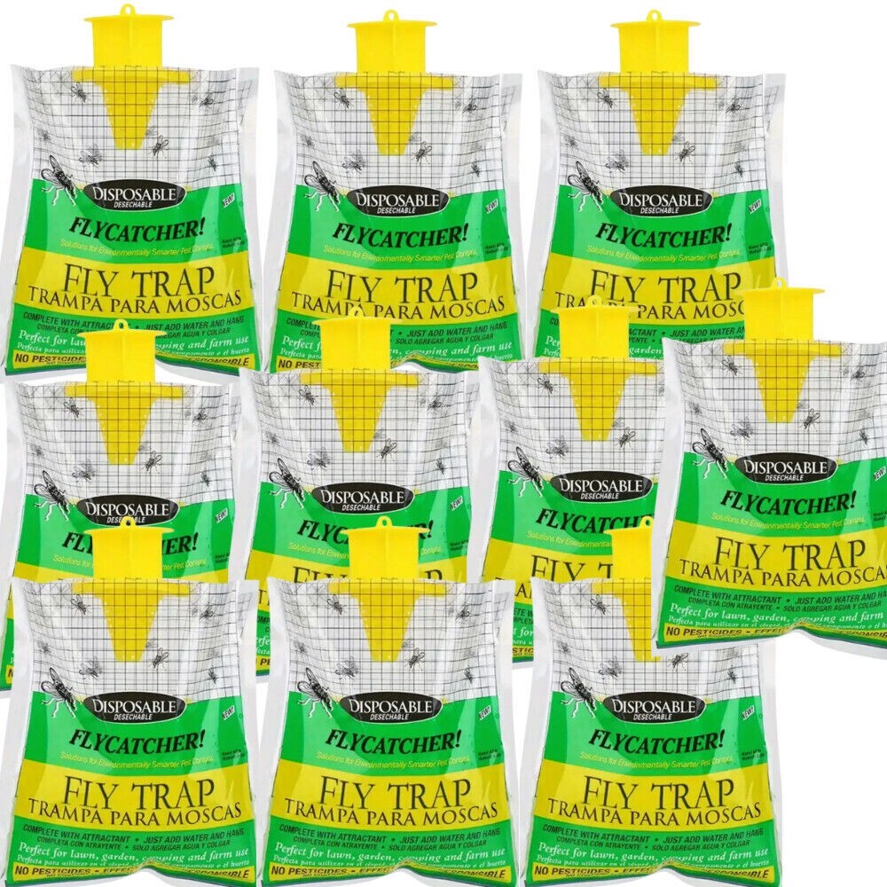 10 pack Outdoor Fly Traps – Disposable, Hanging Outdoor