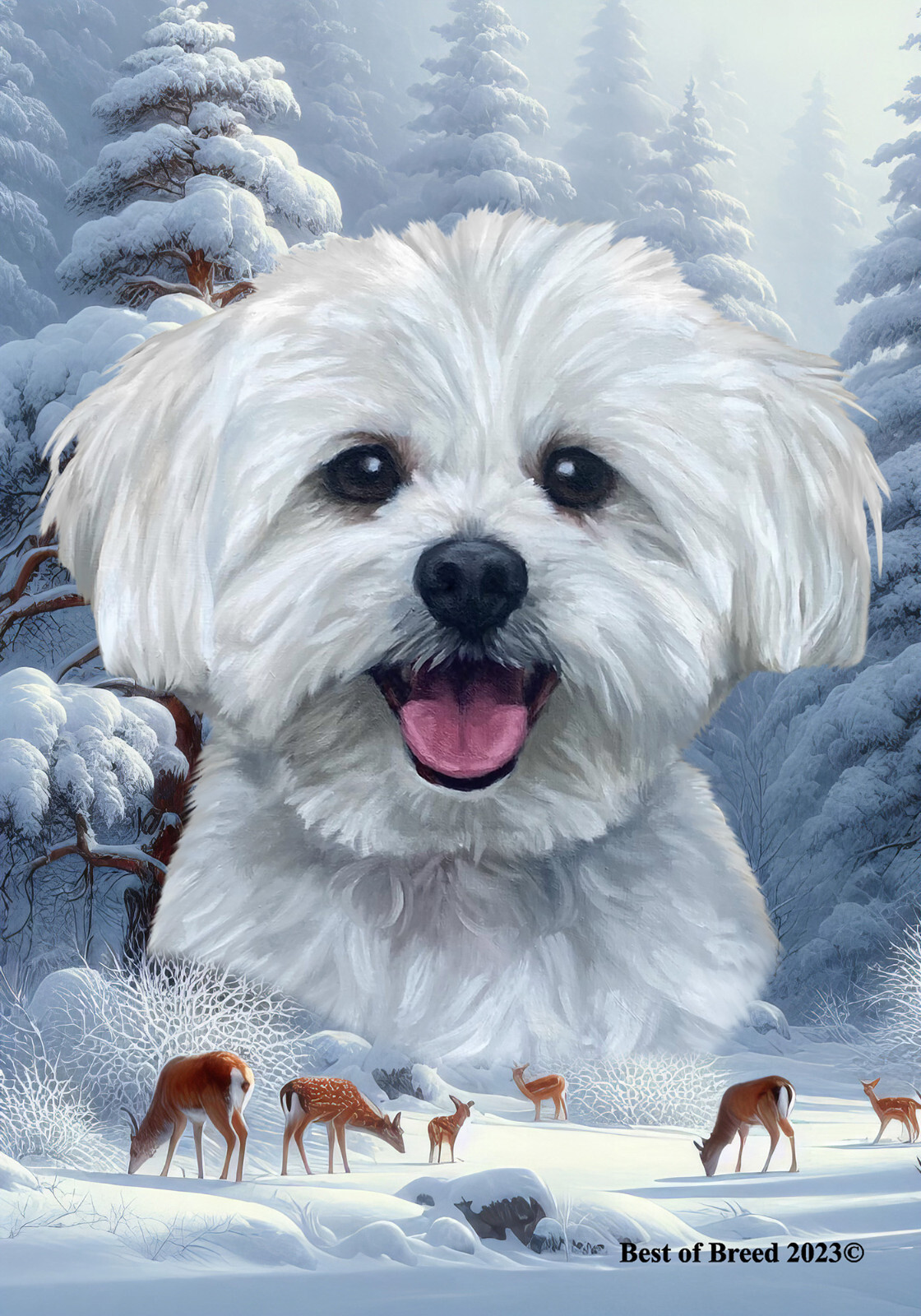 Maltese Winter Wonderland Flag