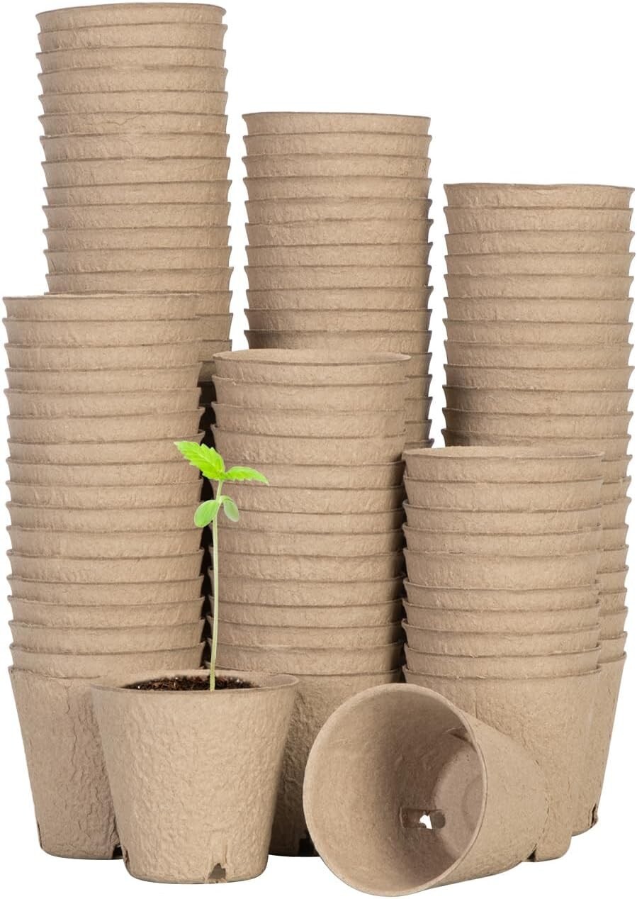 30/60/120PCS 3.15 Inch Peat Pots – Biodegradable Seed Starting Nursery Trays
