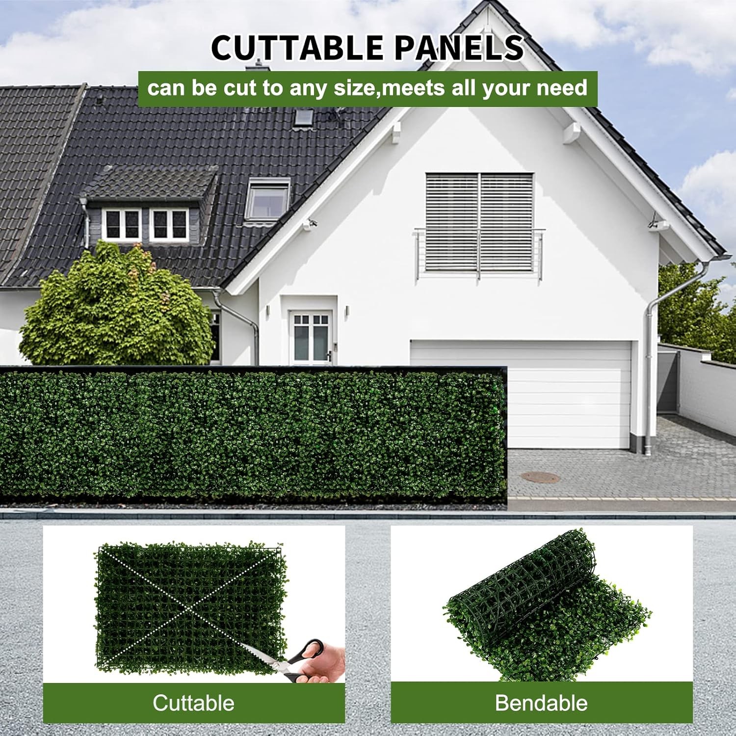 12/24p 20″x20″ Artificial Boxwood Wall Hedge Mat Decor Privacy Fence Panel Grass