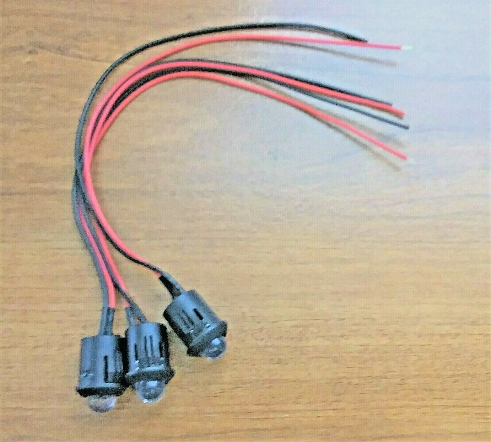 3 Super Bright BBT 12 volt Amber LED 1/2″ Snap In Landscape Courtesy Lights