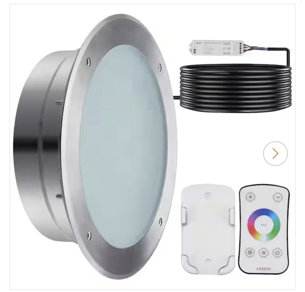 LED Pool Light 10 in 40W RGBW Color Changing Inground Pool Light 120V