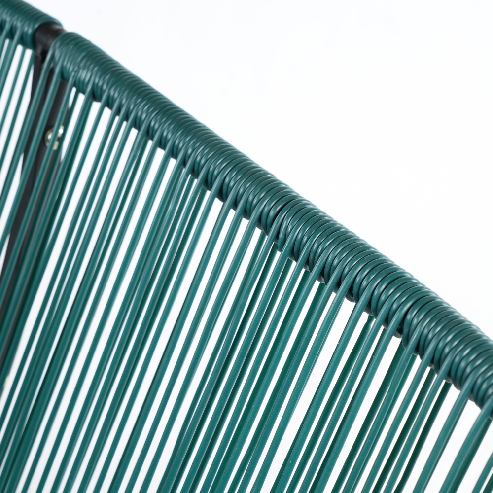 Wicker Love Seat Outdoor Patio Furniture Green Rattan Iron Frame