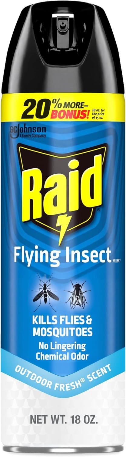 Raid Flying Insect Spray Outdoor Fresh Scent Kills Flies 18oz