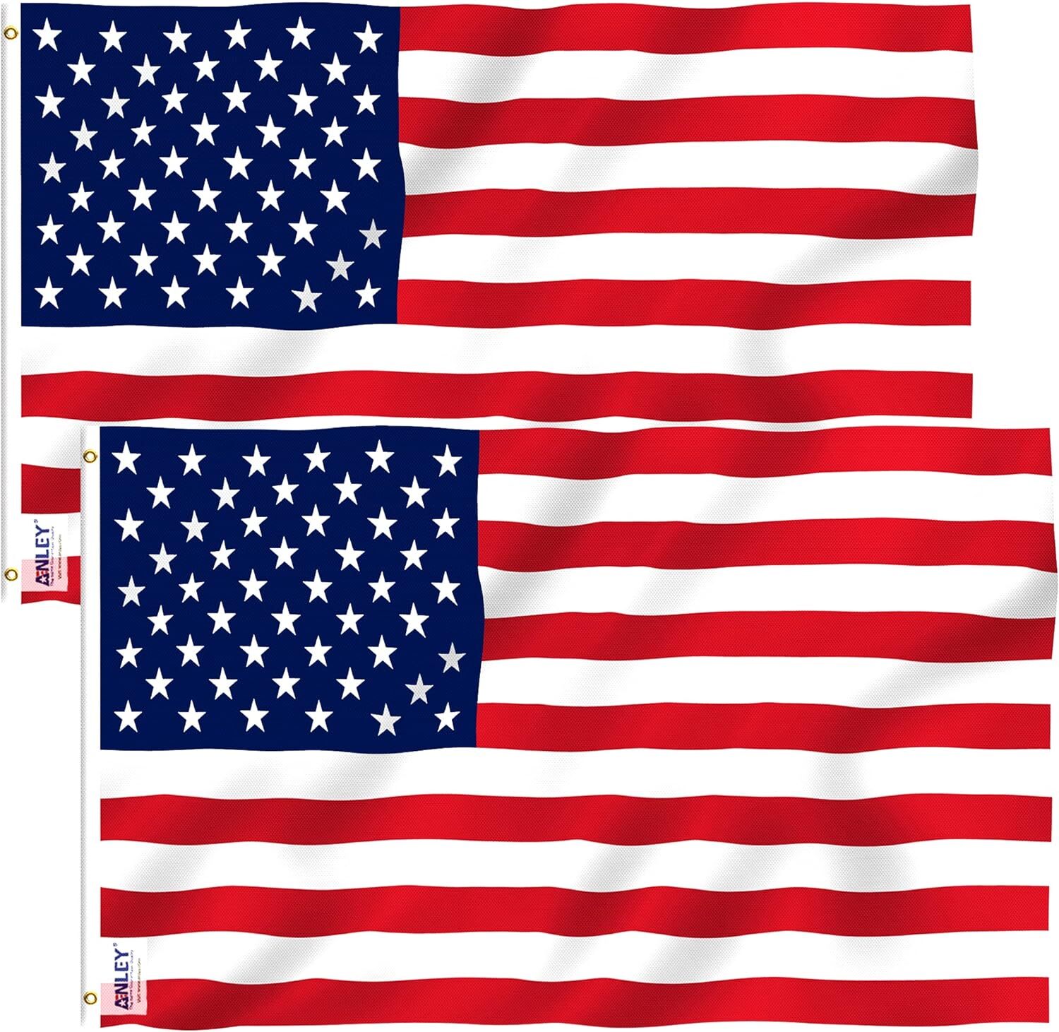Anley 2 Pack 4×6 Feet American Flag US Flag – USA Flags US Banner Polyester