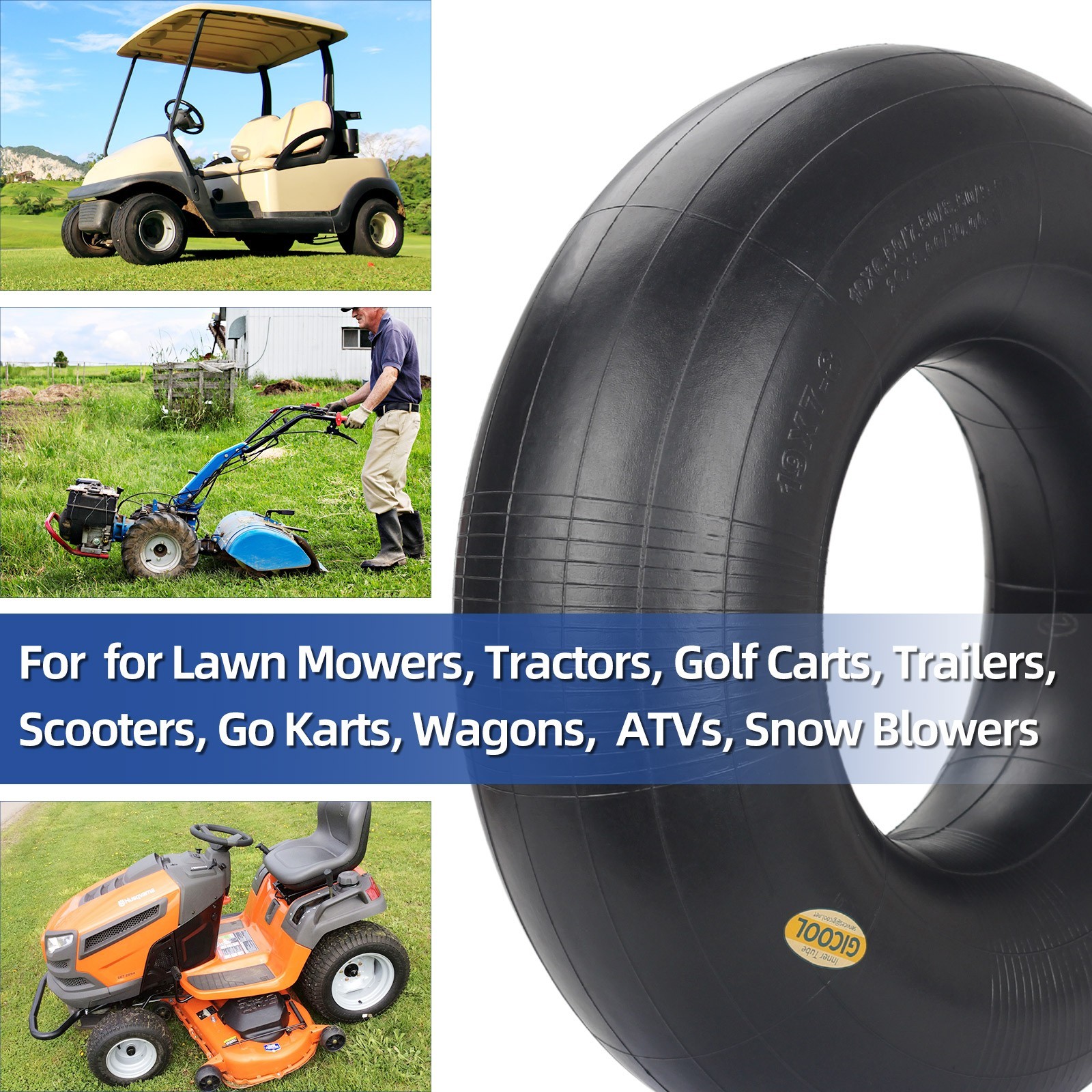 2-Pack 18 x 8.50/9.50-8 Inner Tube for Lawn Mowers Tractors Golf Carts Wagons