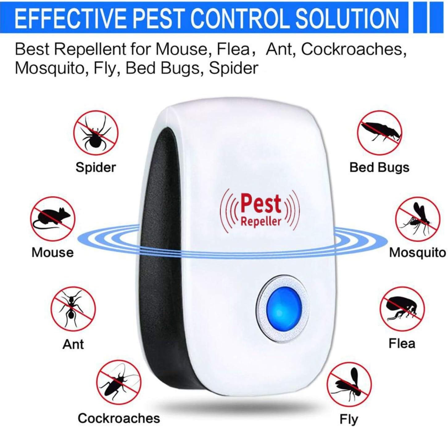 1-6Pack Electronic Plug in Sonic Repellent pest Control for Insects Roaches Mice