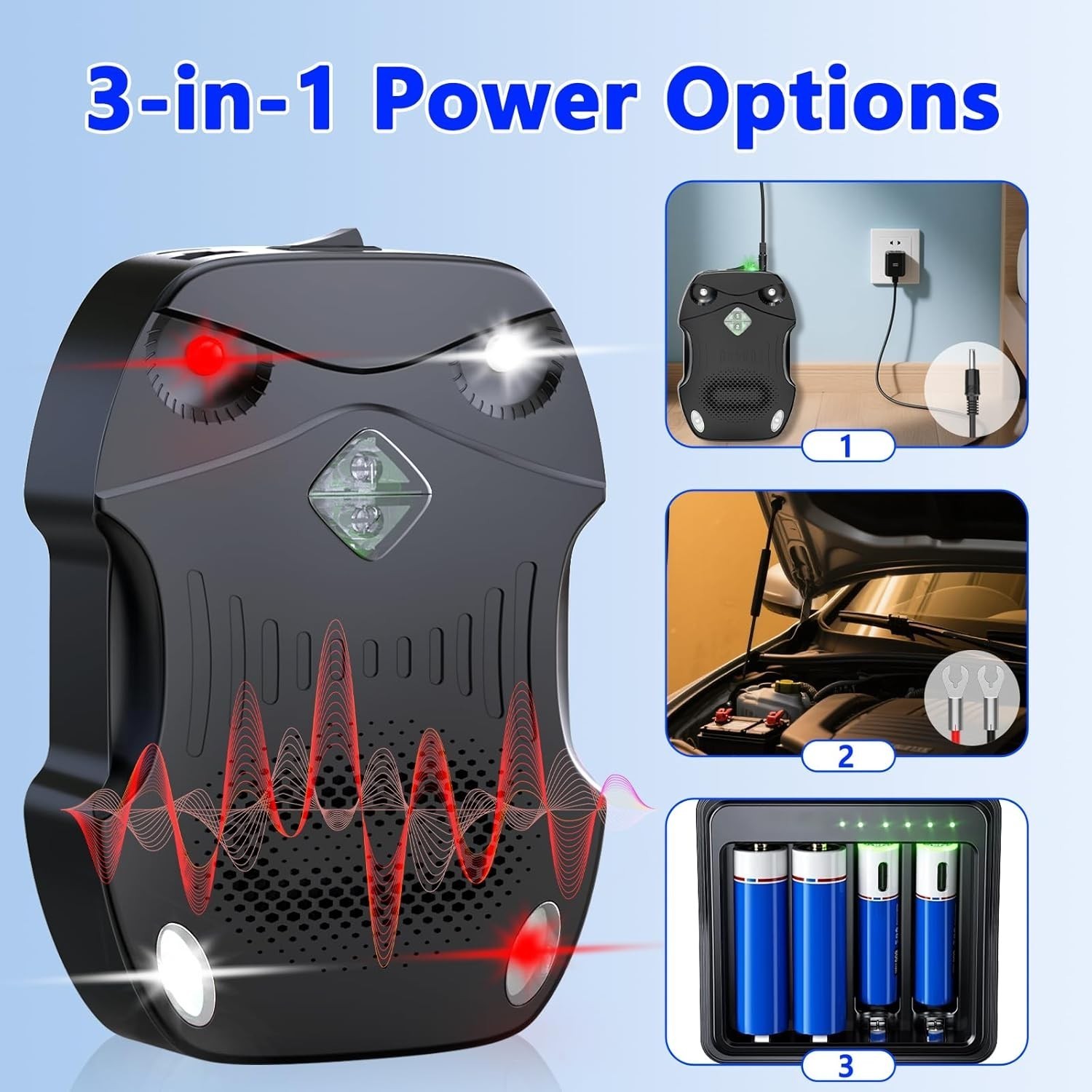 2 Pack Rodent Repellent for Car Engines, Ultrasonic Rodent Repeller for Car 12v