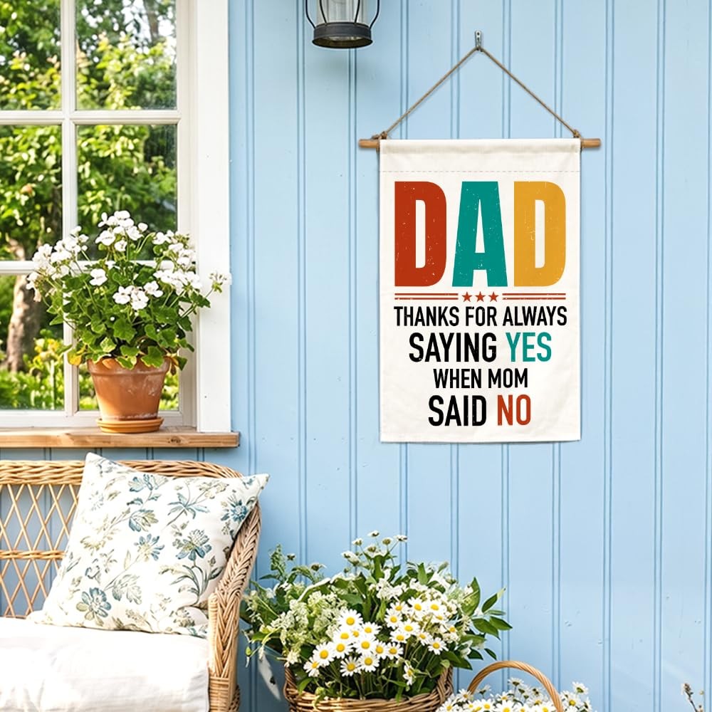 UWXQOJ DAD Thanks for Always Saying Yes Garden Flag, Dad Appreciate Garden Fl…