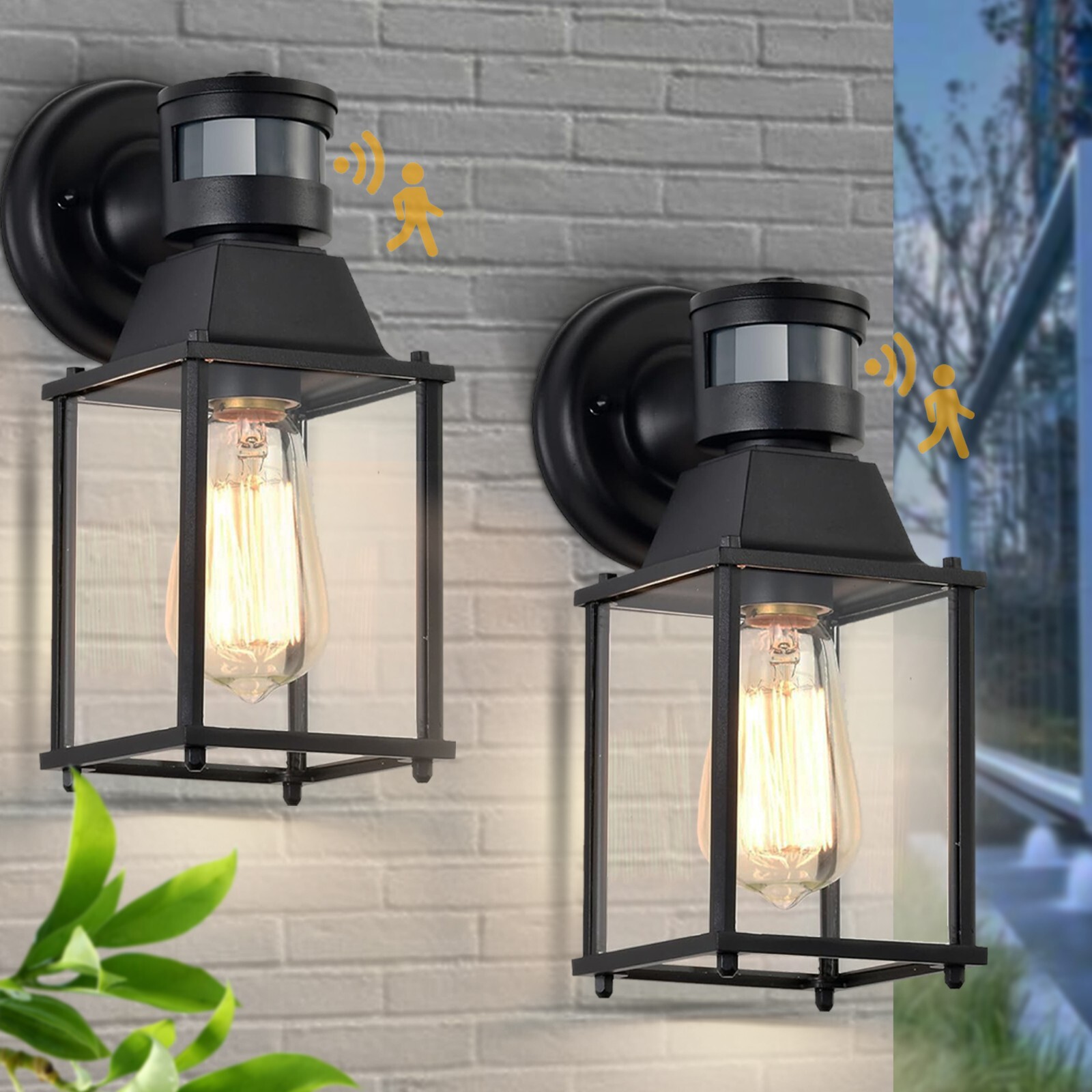 outdoor light fixture motion sensor wall lights 2pack outdoor porch light black