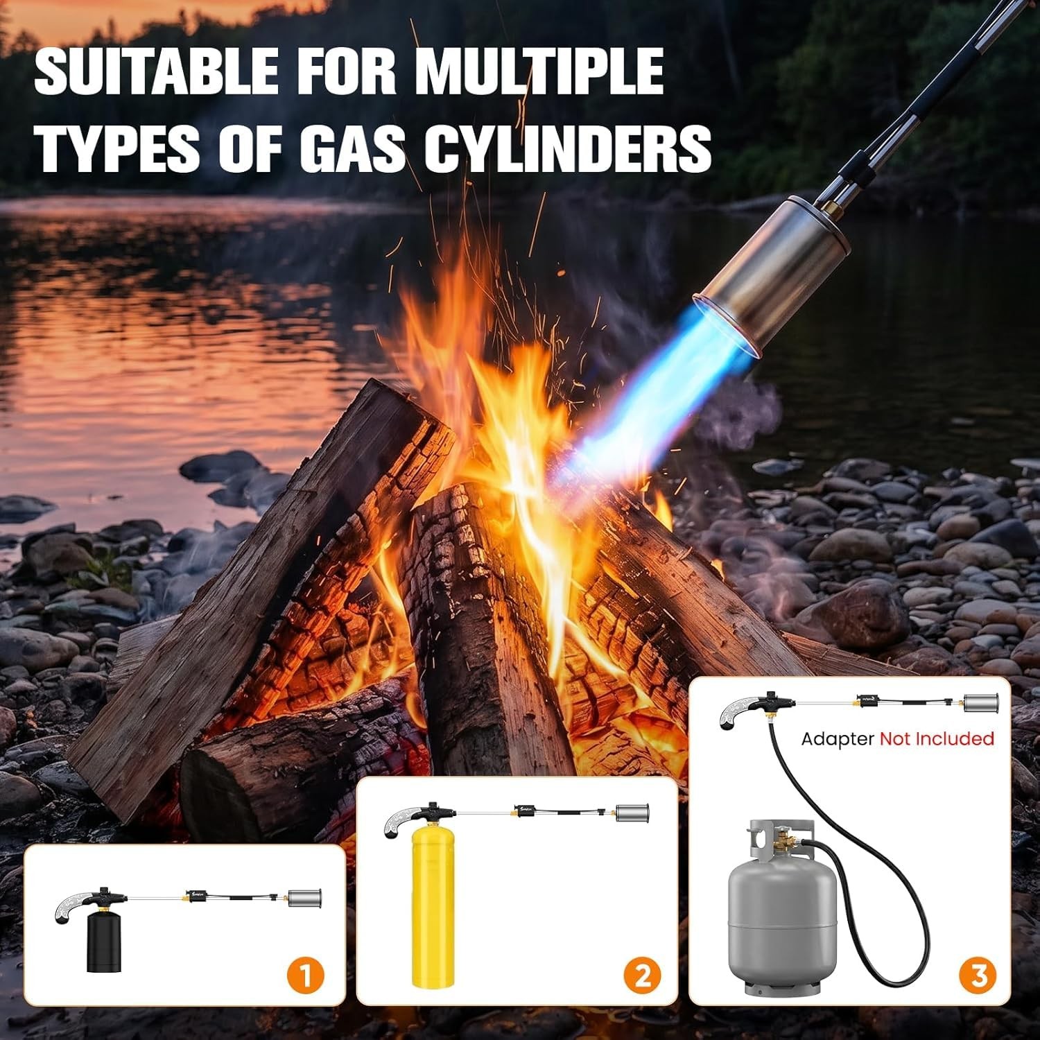 Suniqfyre Propane Torch Weed Burner, CSA Certified Black and Silver