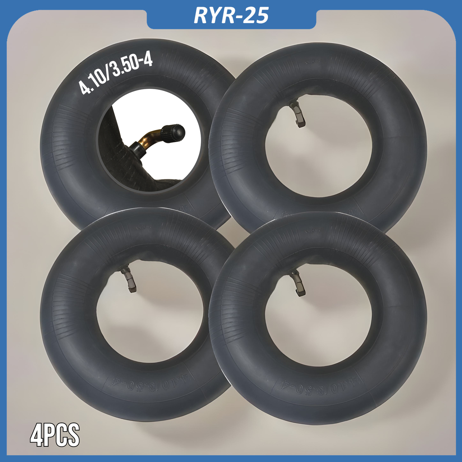 4PC 4.10 3.50-4″ Inner Tube 410/350-4 for Hand Truck/ Dolly / Snowblower Tire