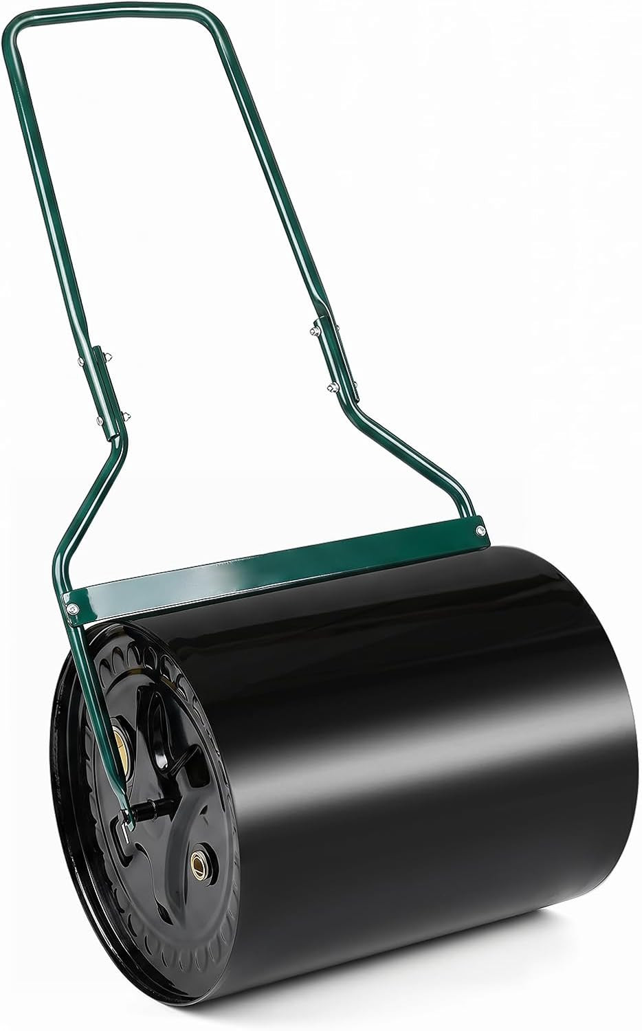 Goplus Lawn Roller, 16 Gallon Water/Sand Filled Garden Drum Roller W/U-Shape Han