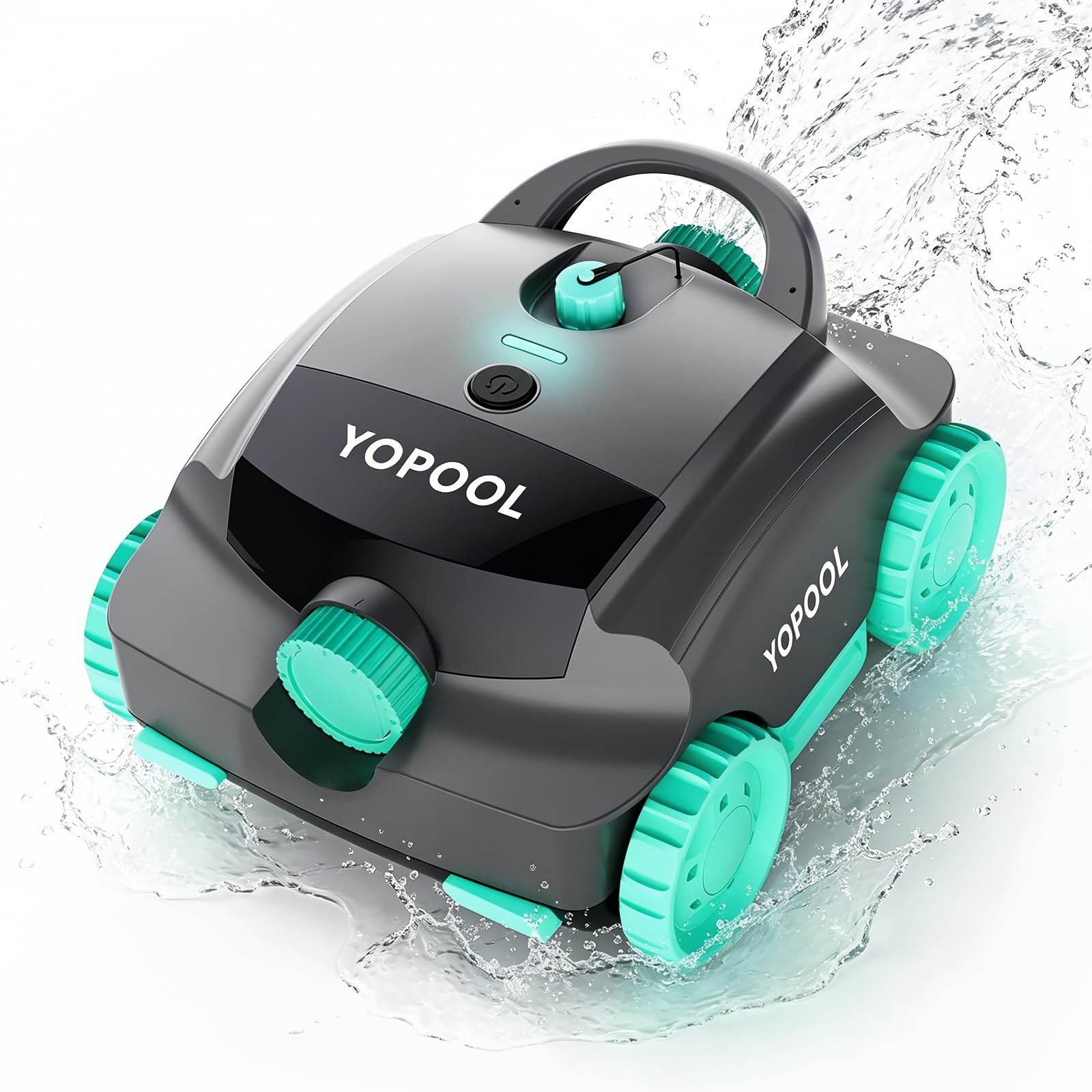 Cordless Robotic Pool Cleaner, Dual-Layer Filtration 100-Min, 860 Sq.Ft
