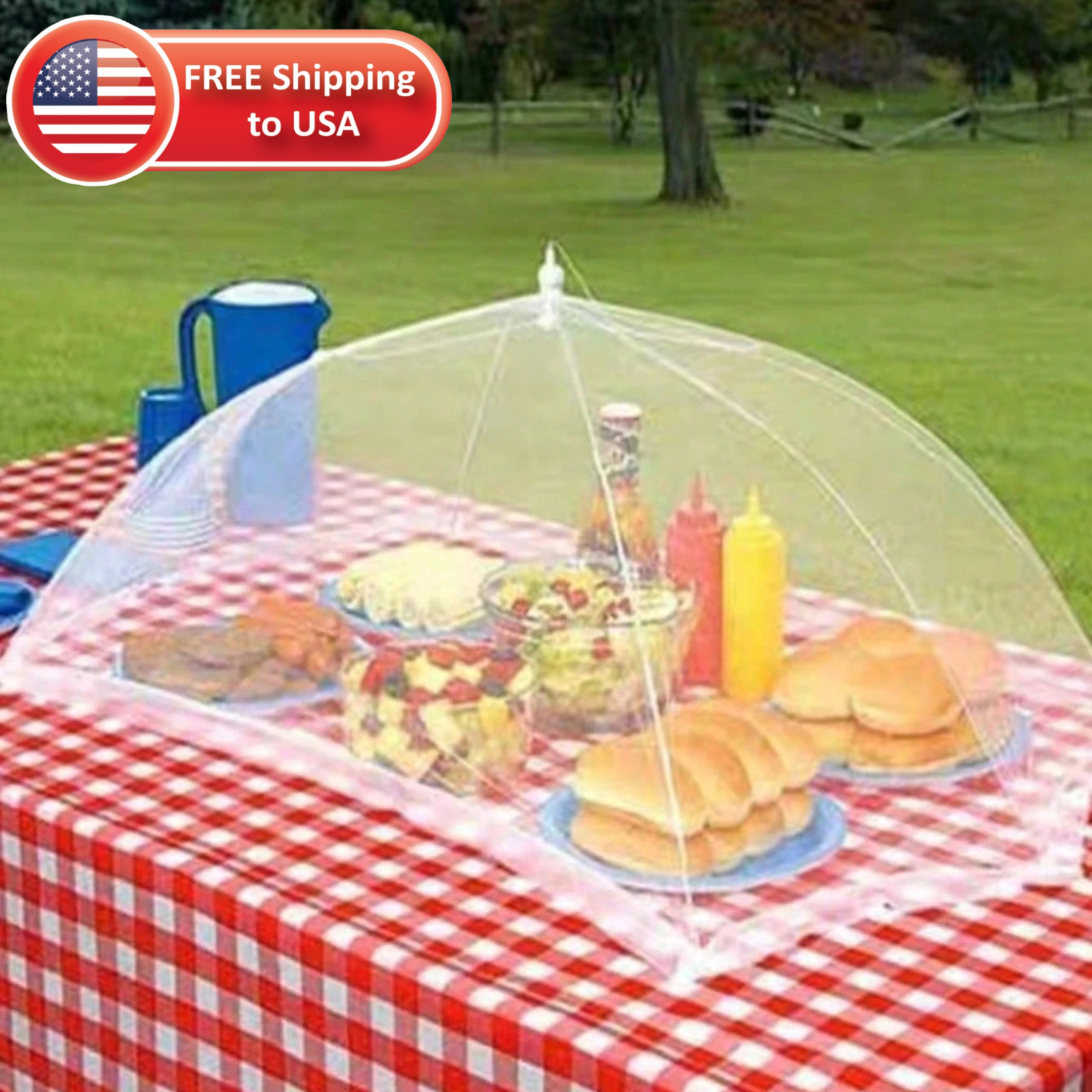 Foldable Mesh Food Cover Fly Proof Reusable Kitchen Tool Outdoor Camping Tent US