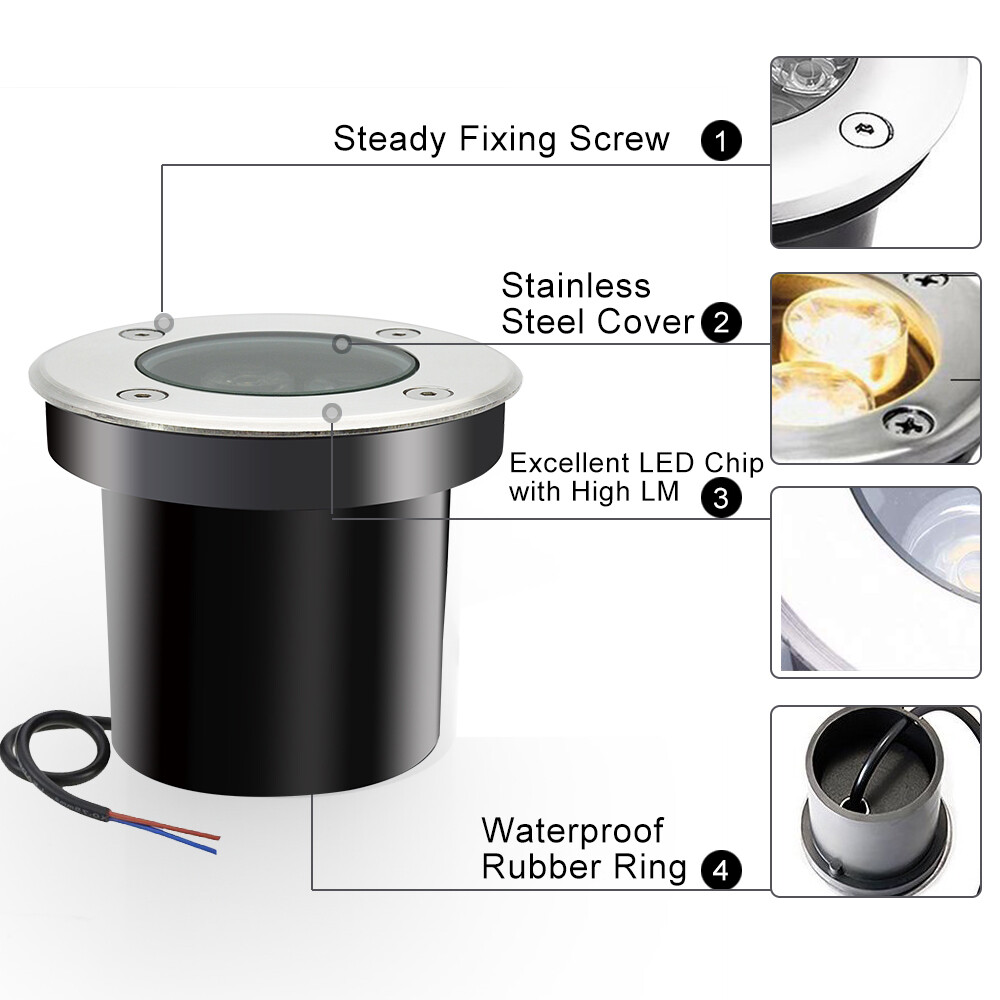 LED In-Ground Lights 5W Garden Landscape Outdoor Lighting Waterproof 3000K 6000K
